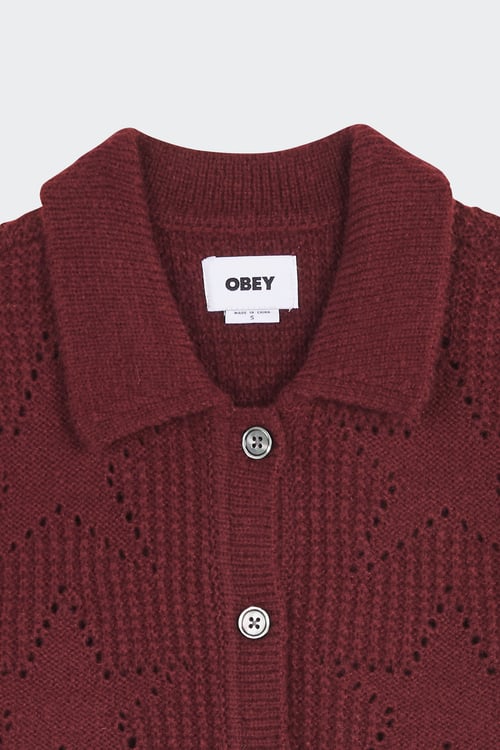 OBEY Cardigan Rouge
