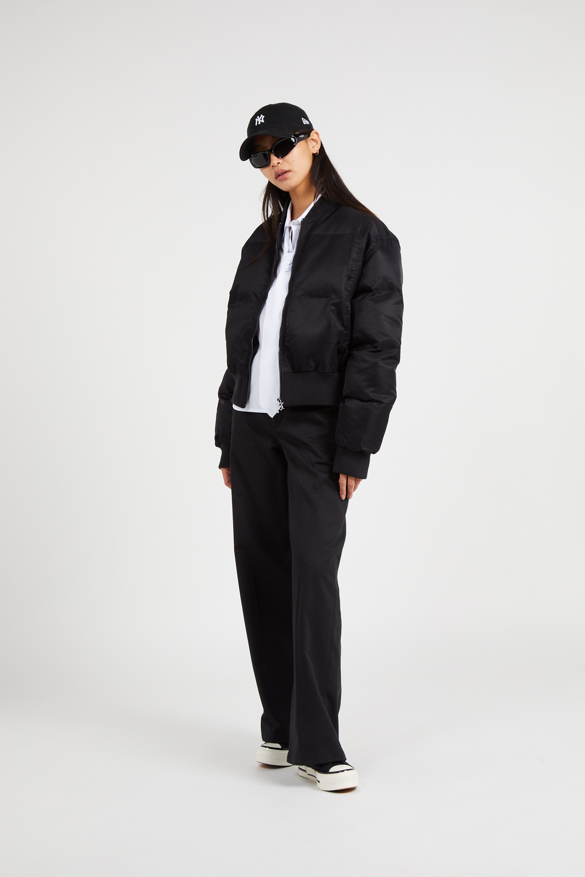 Lightweight quilted padded jacket with high neck DAILY PAPER Black