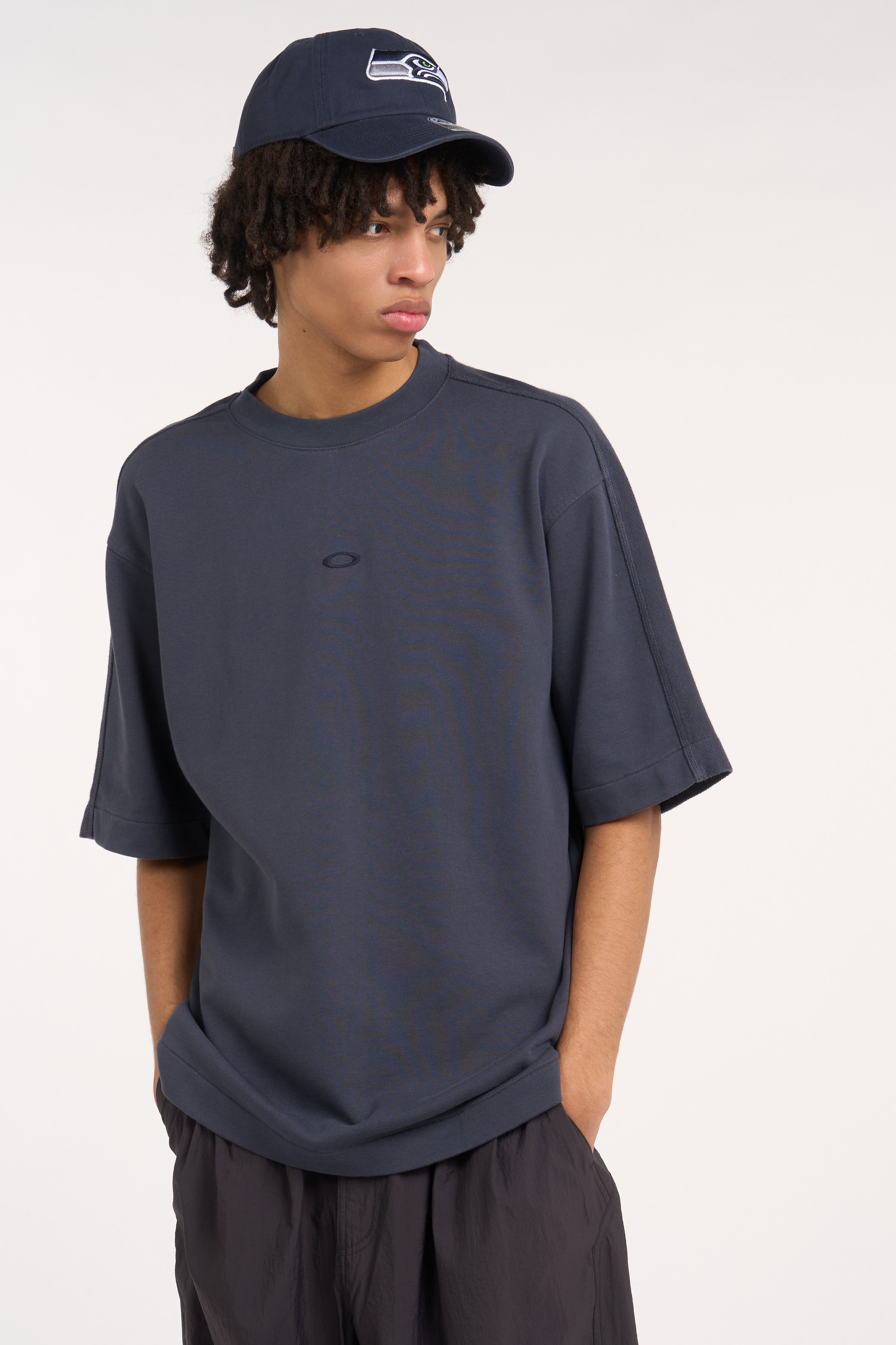 Regular-fit round-neck cotton T-shirt | Grey OAKLEY Men