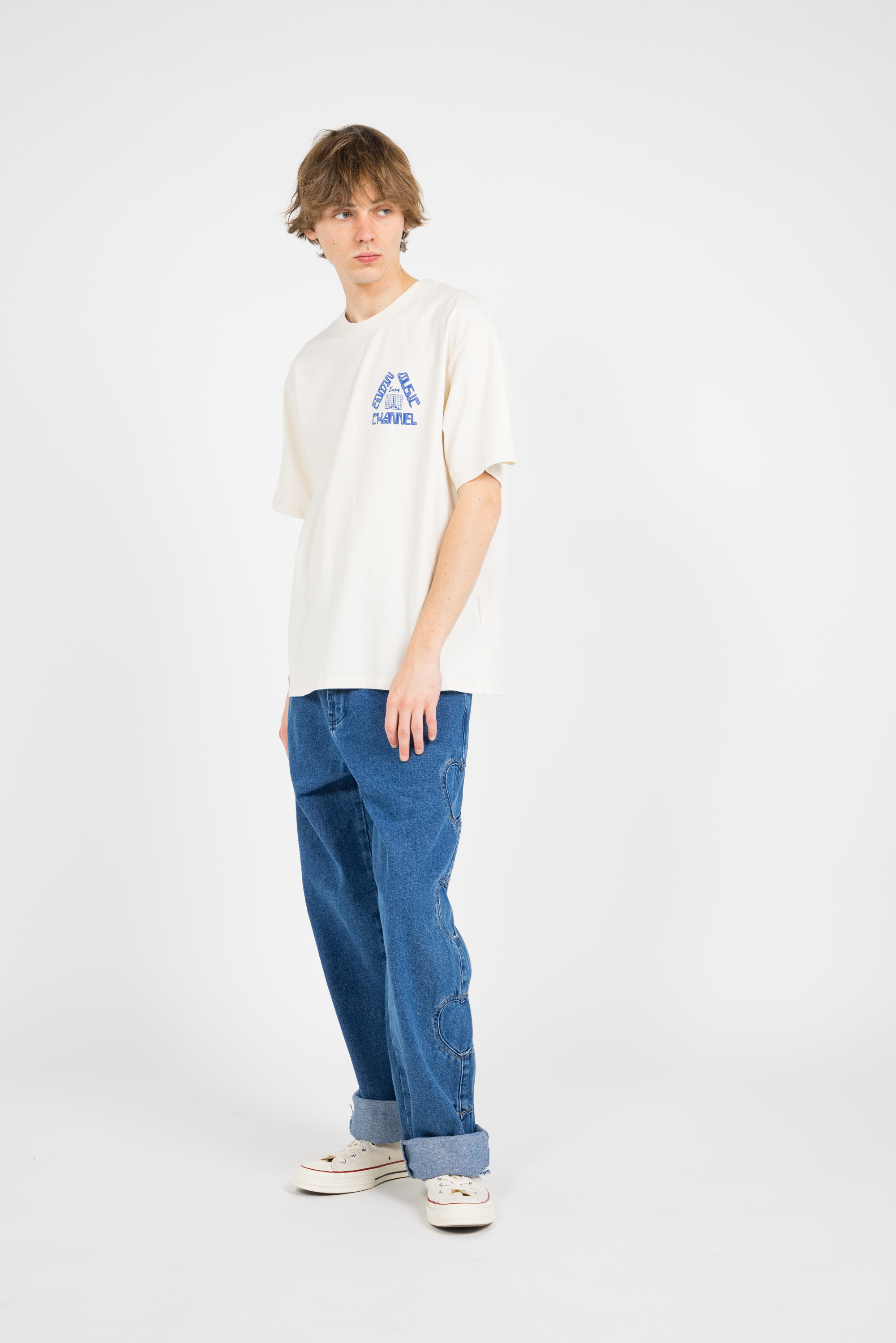 Regular-fit round-neck cotton T-shirt White