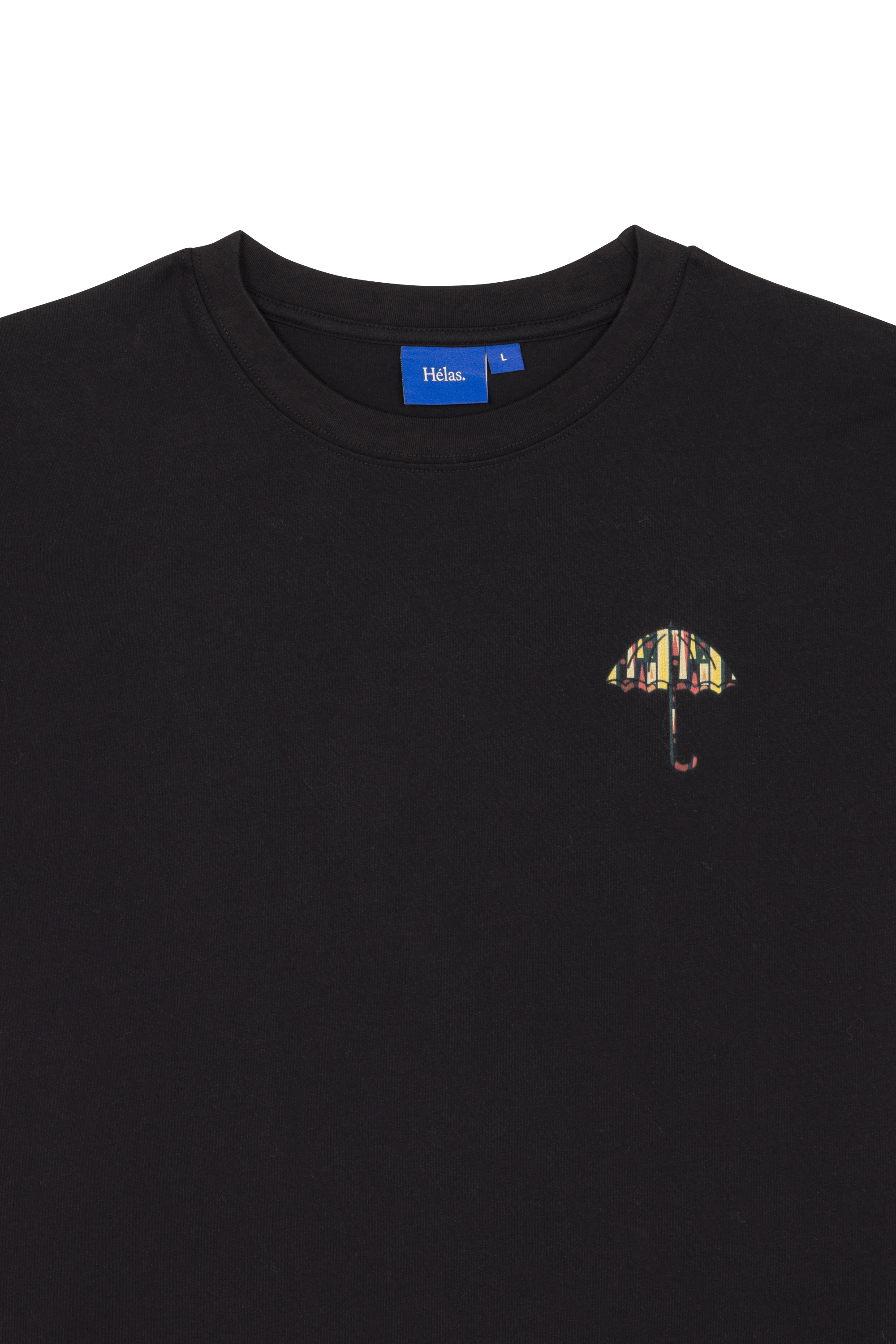 Regular-fit round-neck cotton T-shirt Black