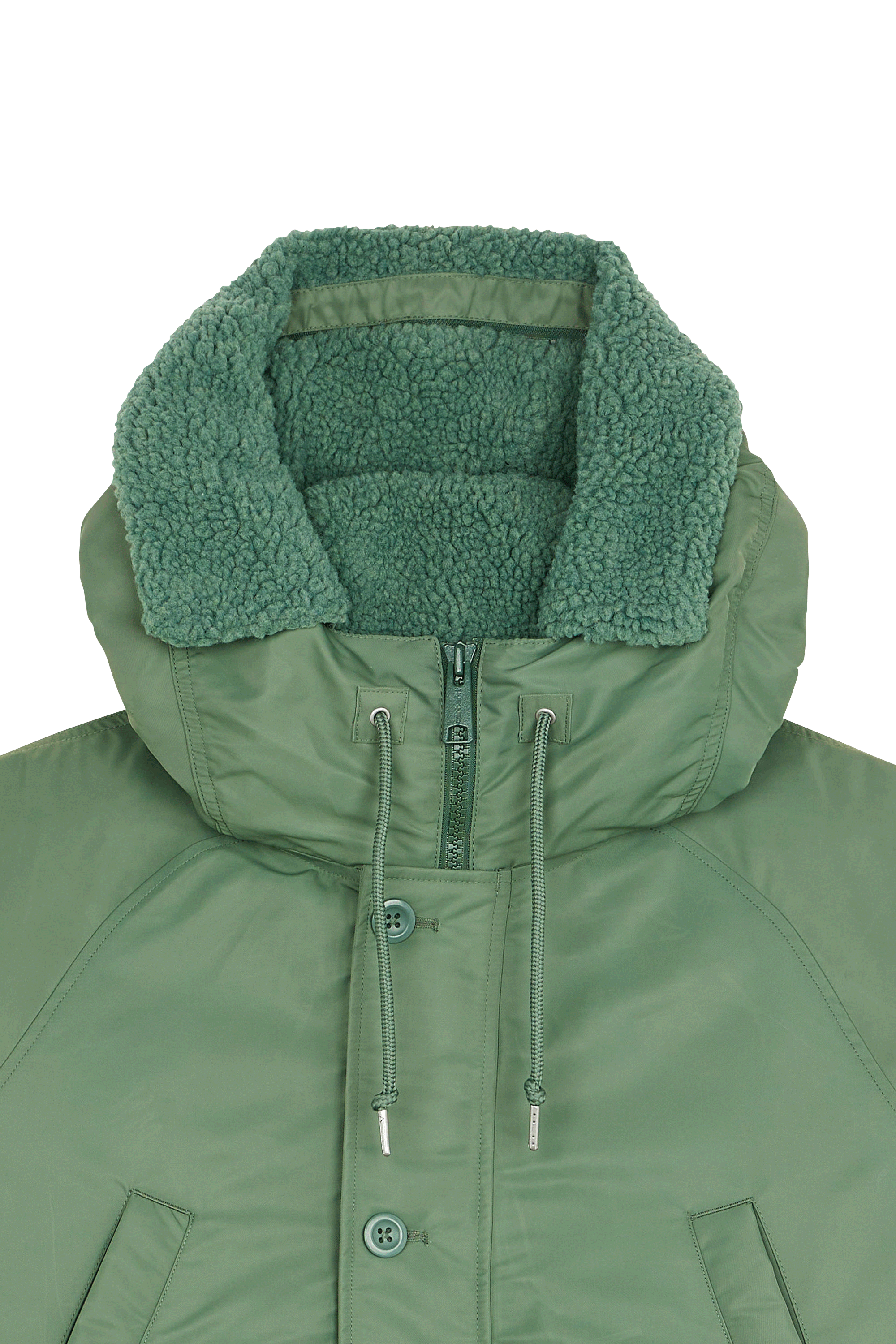 Lightweight quilted padded jacket with high neck Green