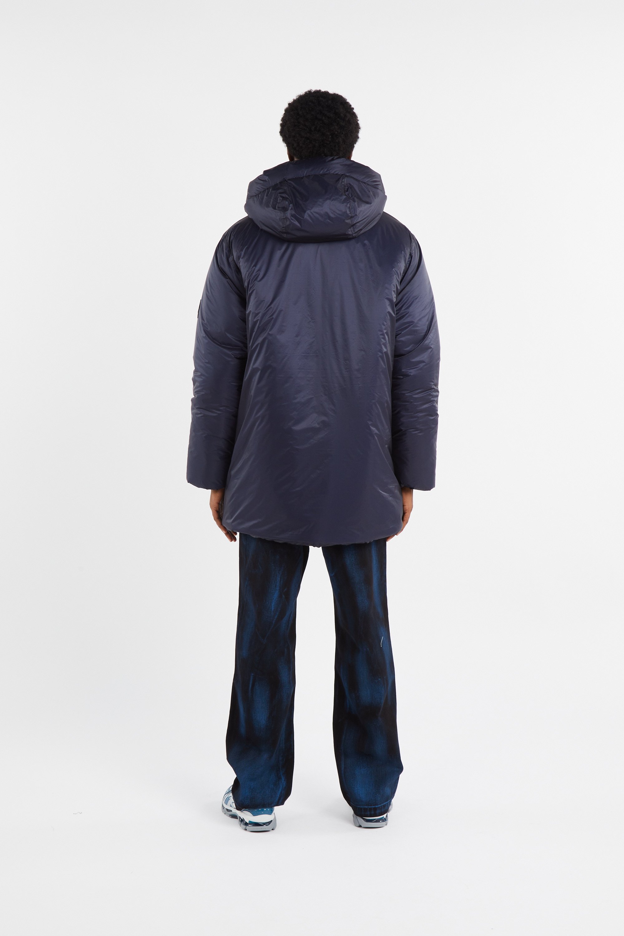 Lightweight quilted padded jacket with high neck Blue