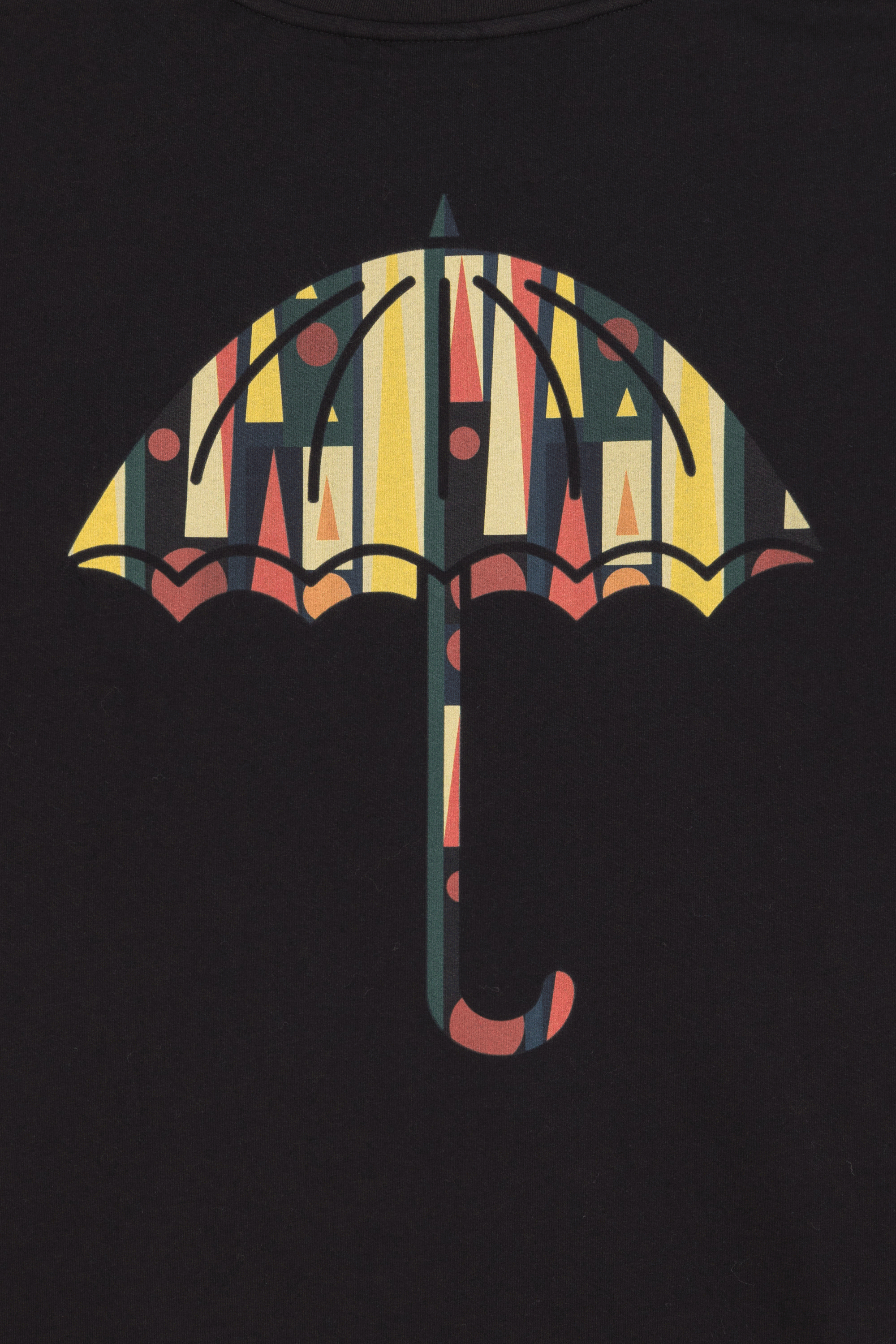 Regular-fit round-neck cotton T-shirt Black