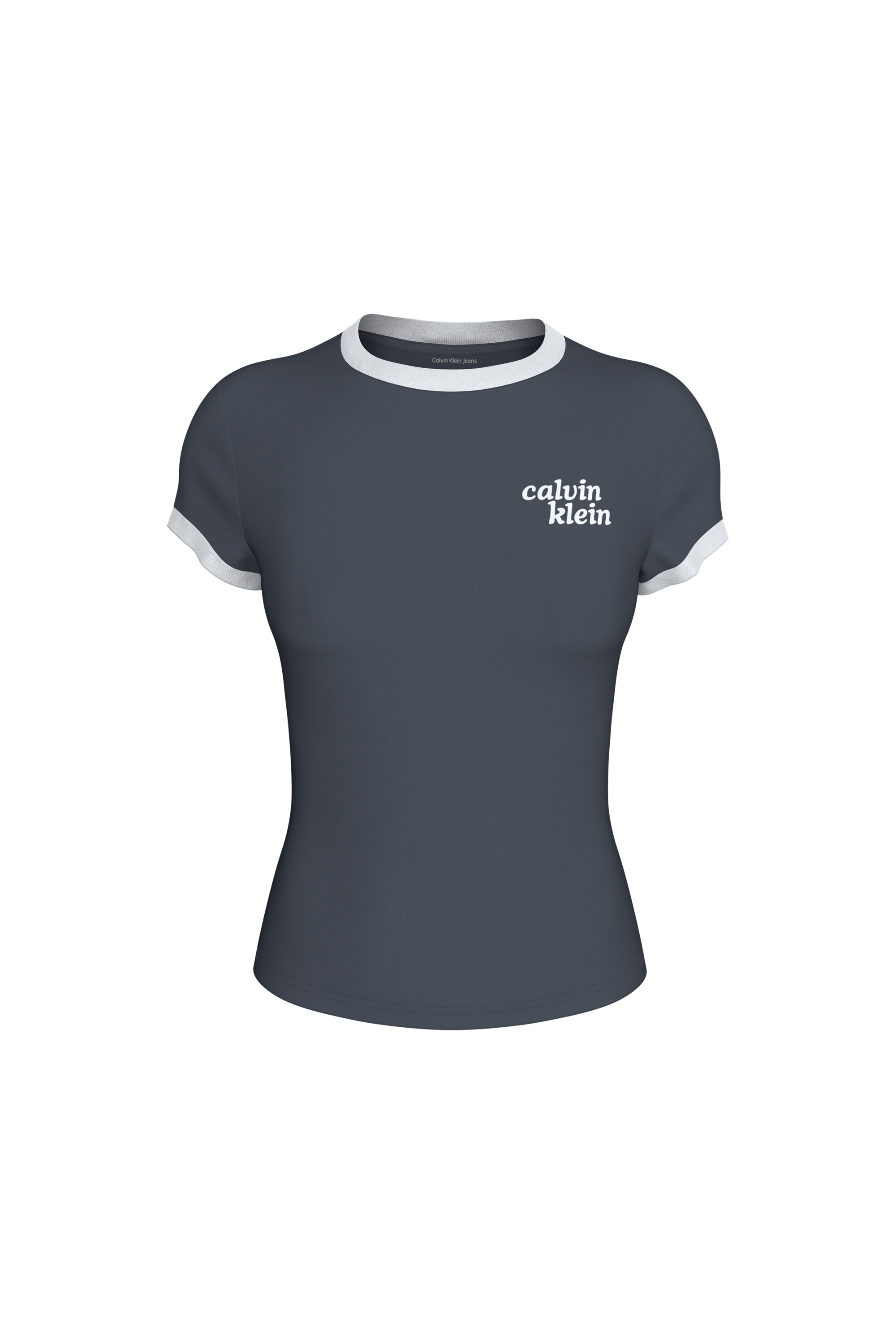 T-shirt SLIM LOGO RINGER Dark slate