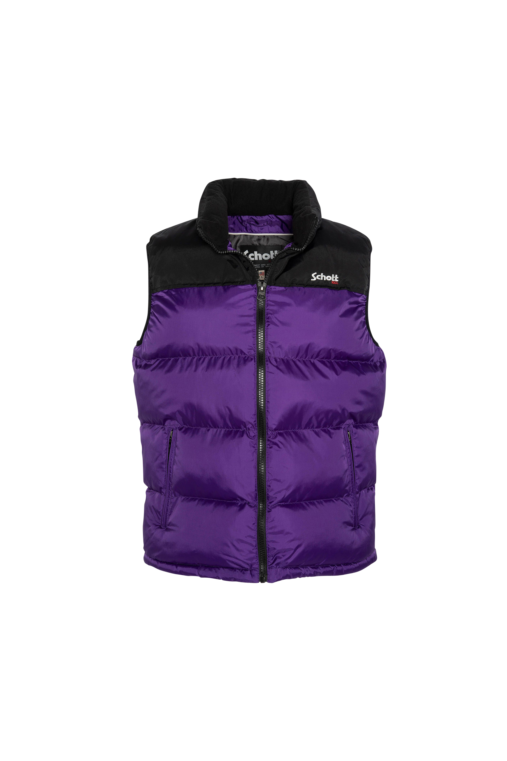 Doudoune col montant droite sans manches Violet