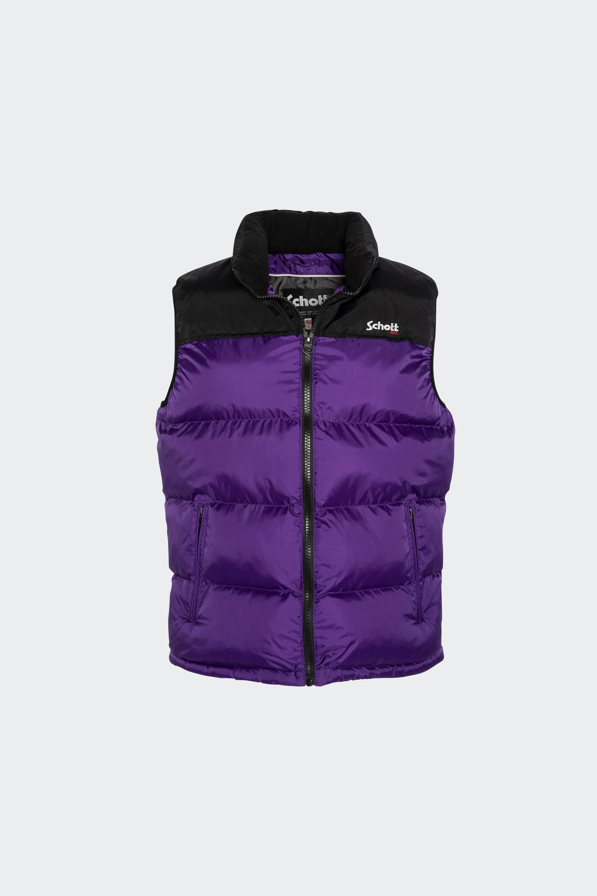 Doudoune col montant droite sans manches | Violet by SCHOTT Doudoune col montant droite sans manches Violet