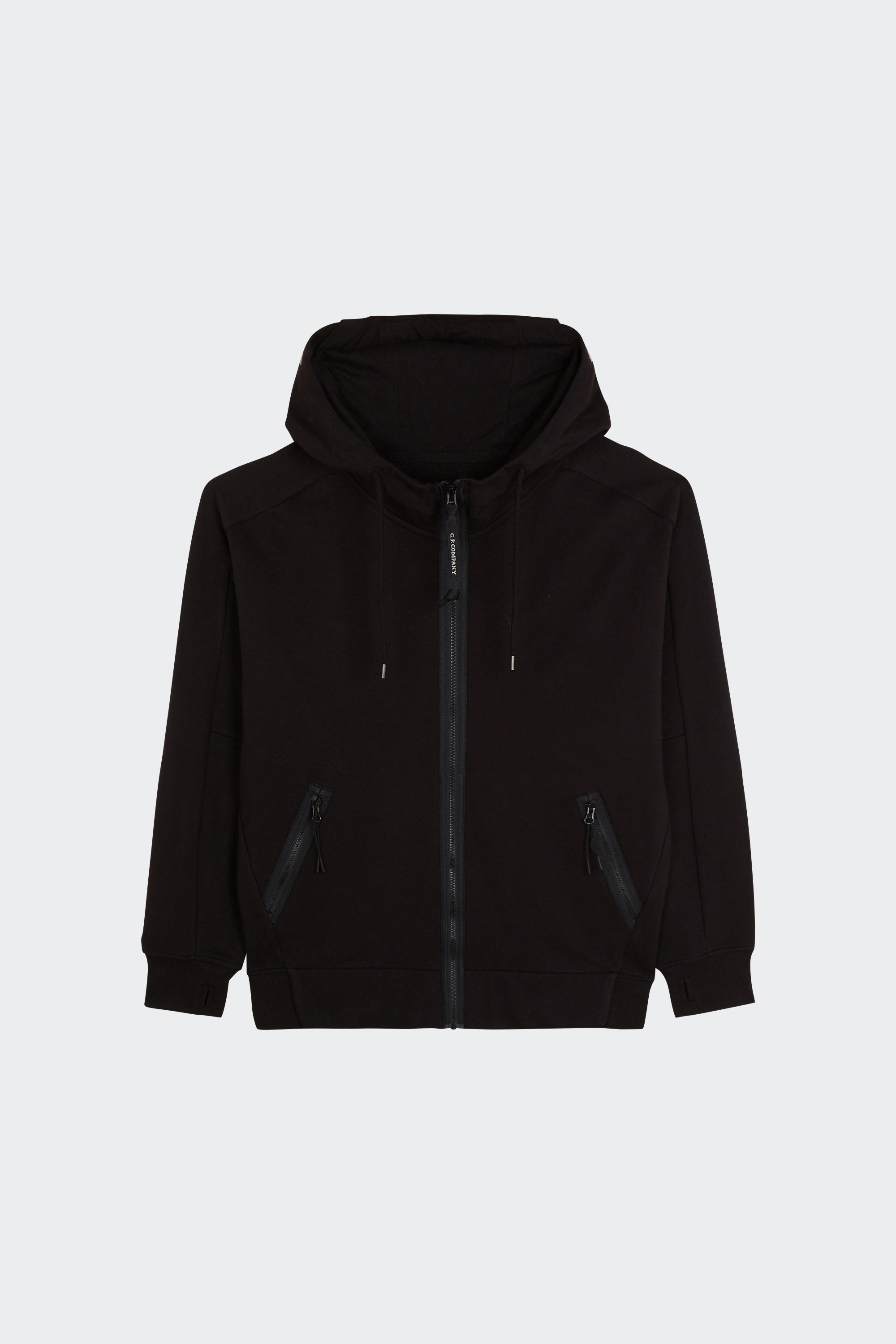 zip-up hoodie | Black by C.P. COMPANY zip-up hoodie Black