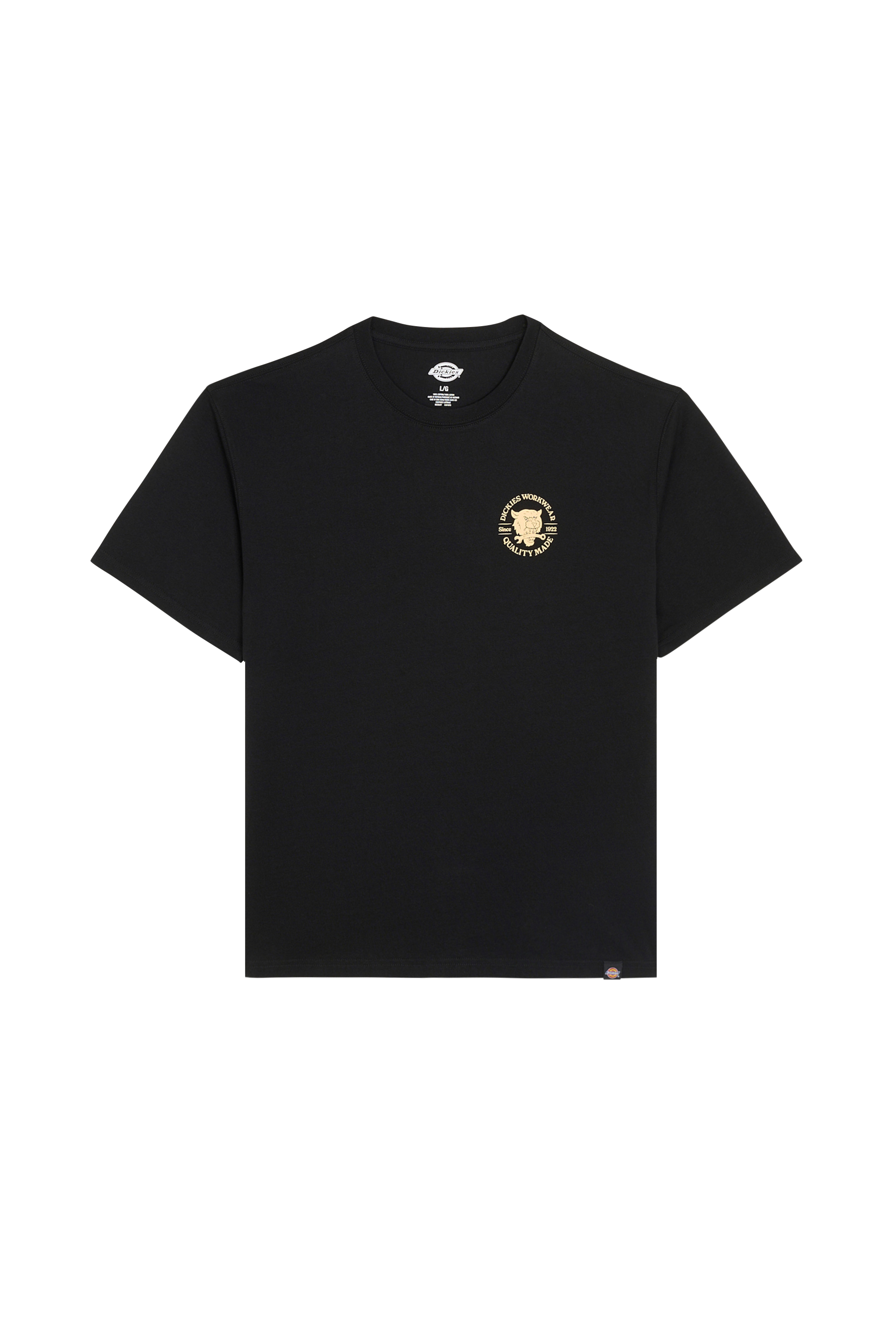 Regular-fit round-neck cotton T-shirt Black