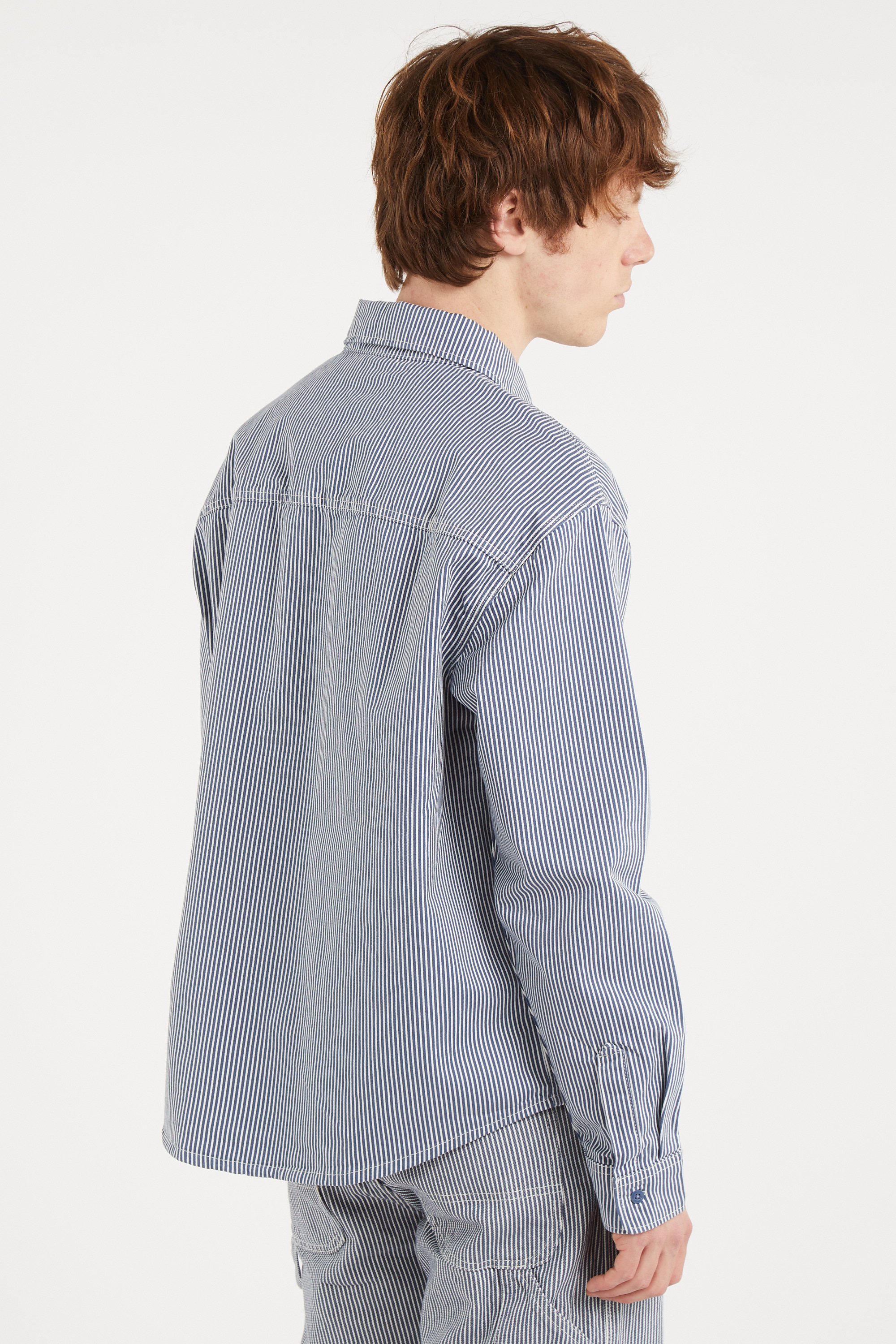 Straight Striped Shirt Blue