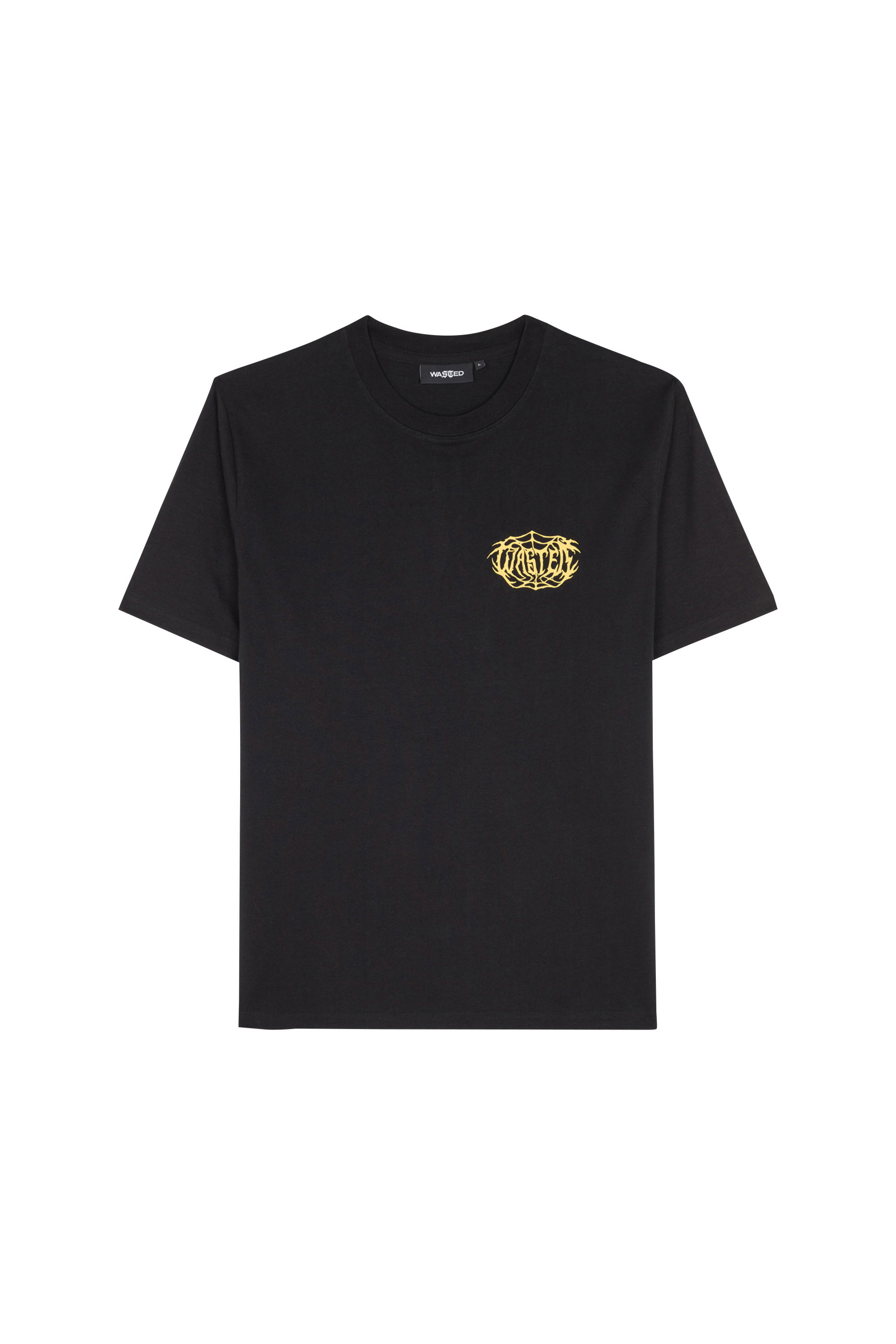 Regular-fit round-neck cotton T-shirt Black