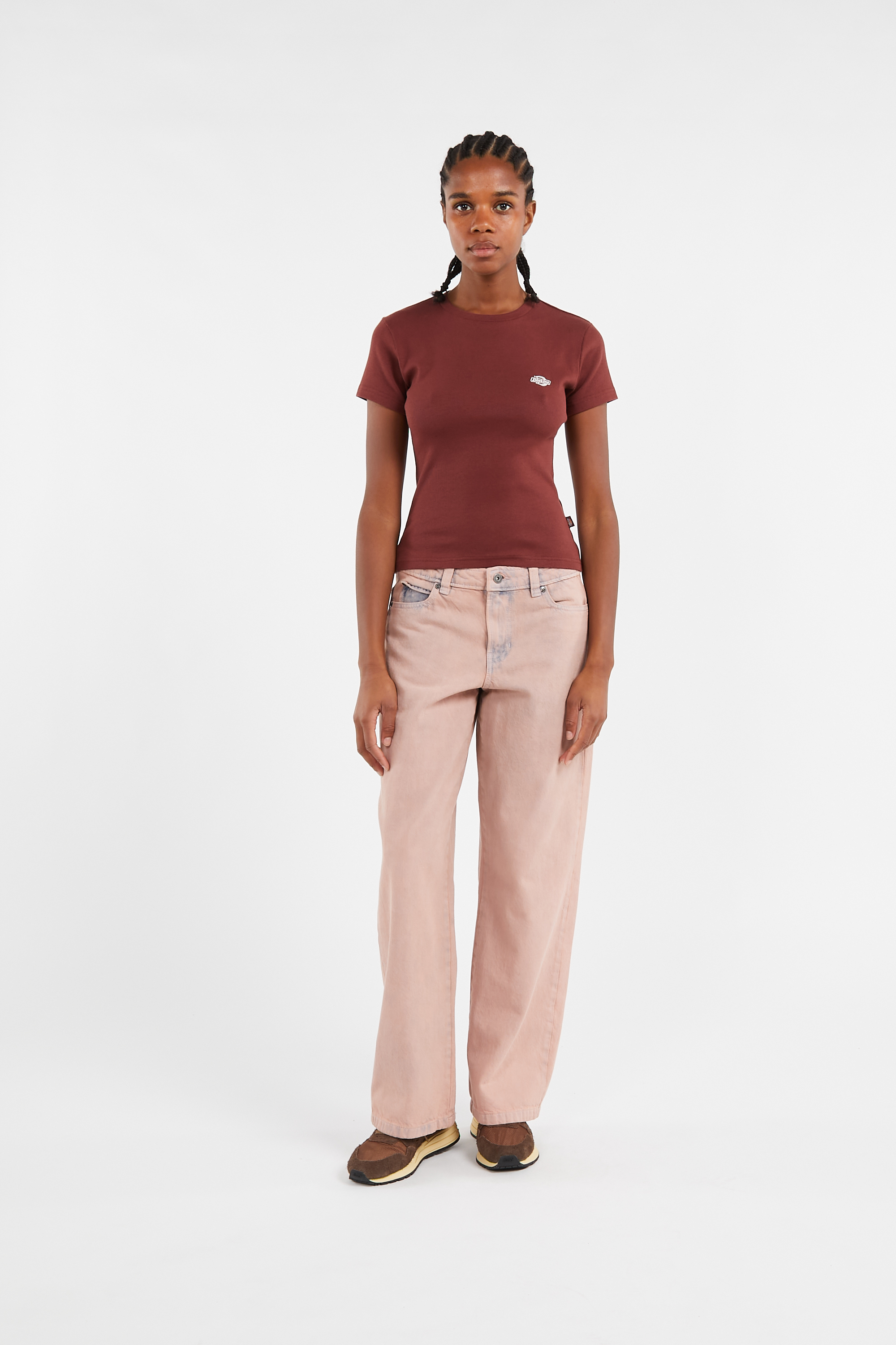 Regular-fit round-neck cotton T-shirt Red