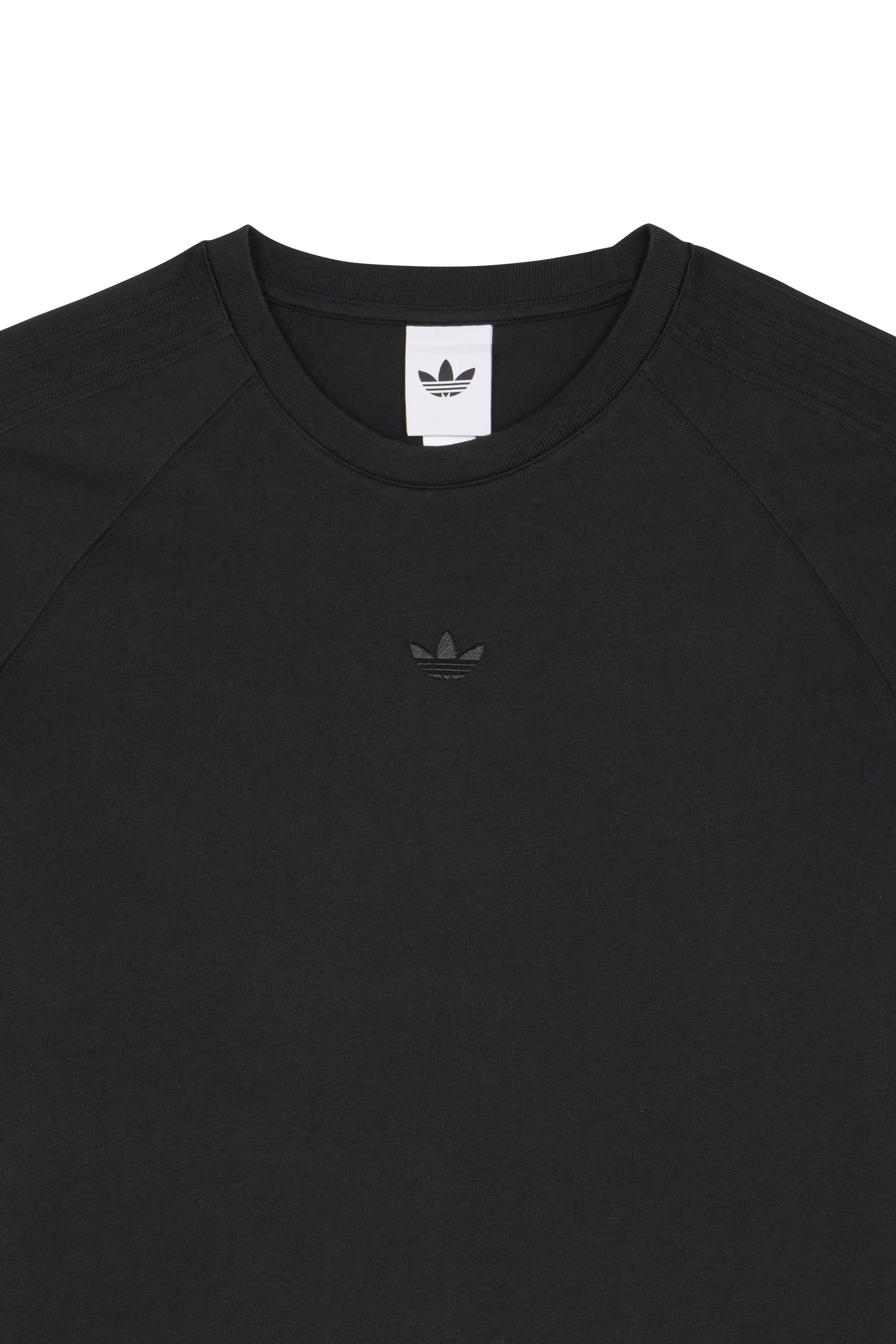 Regular-fit round-neck cotton T-shirt Black