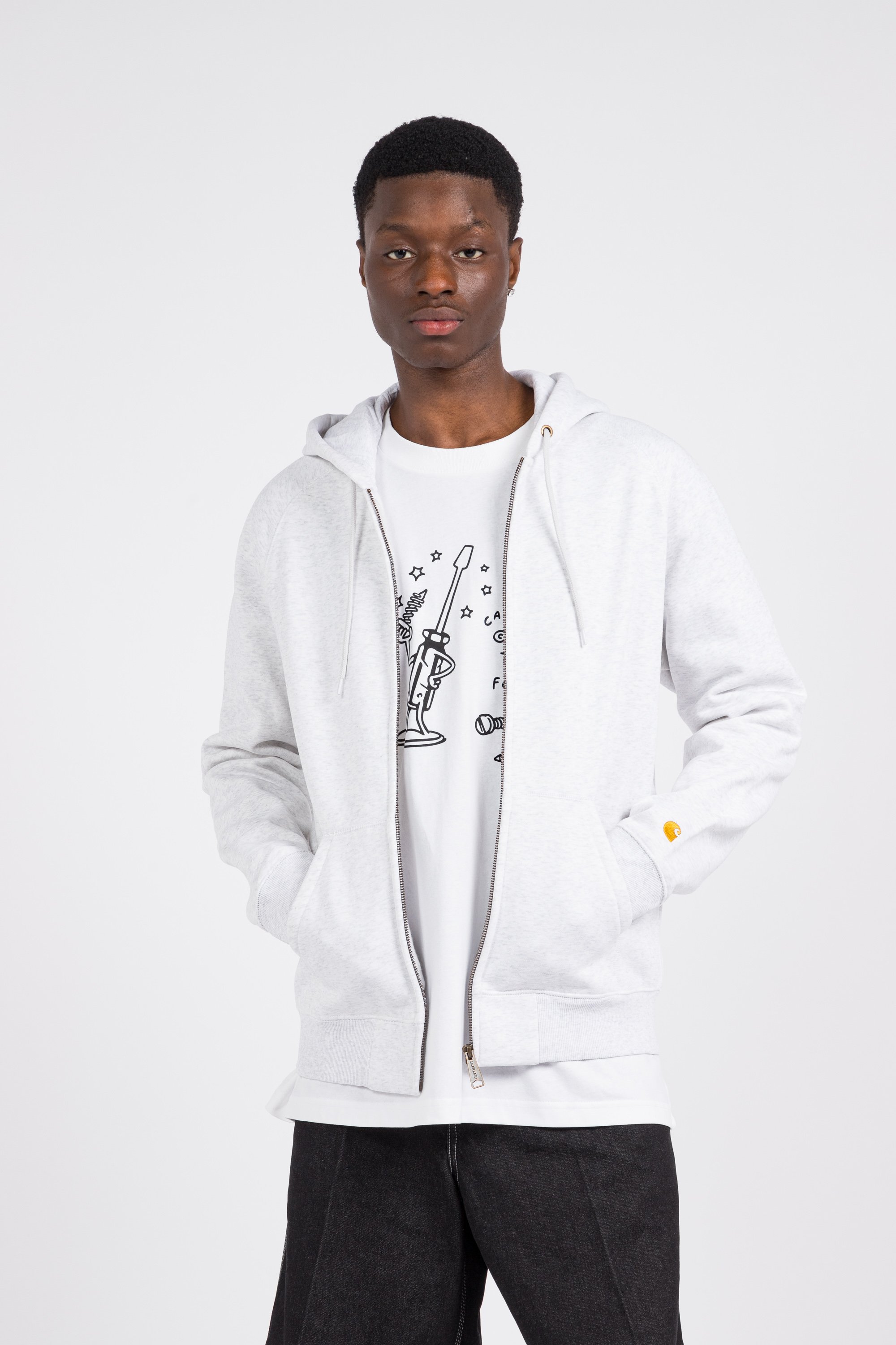 Hoodie zippé Gris