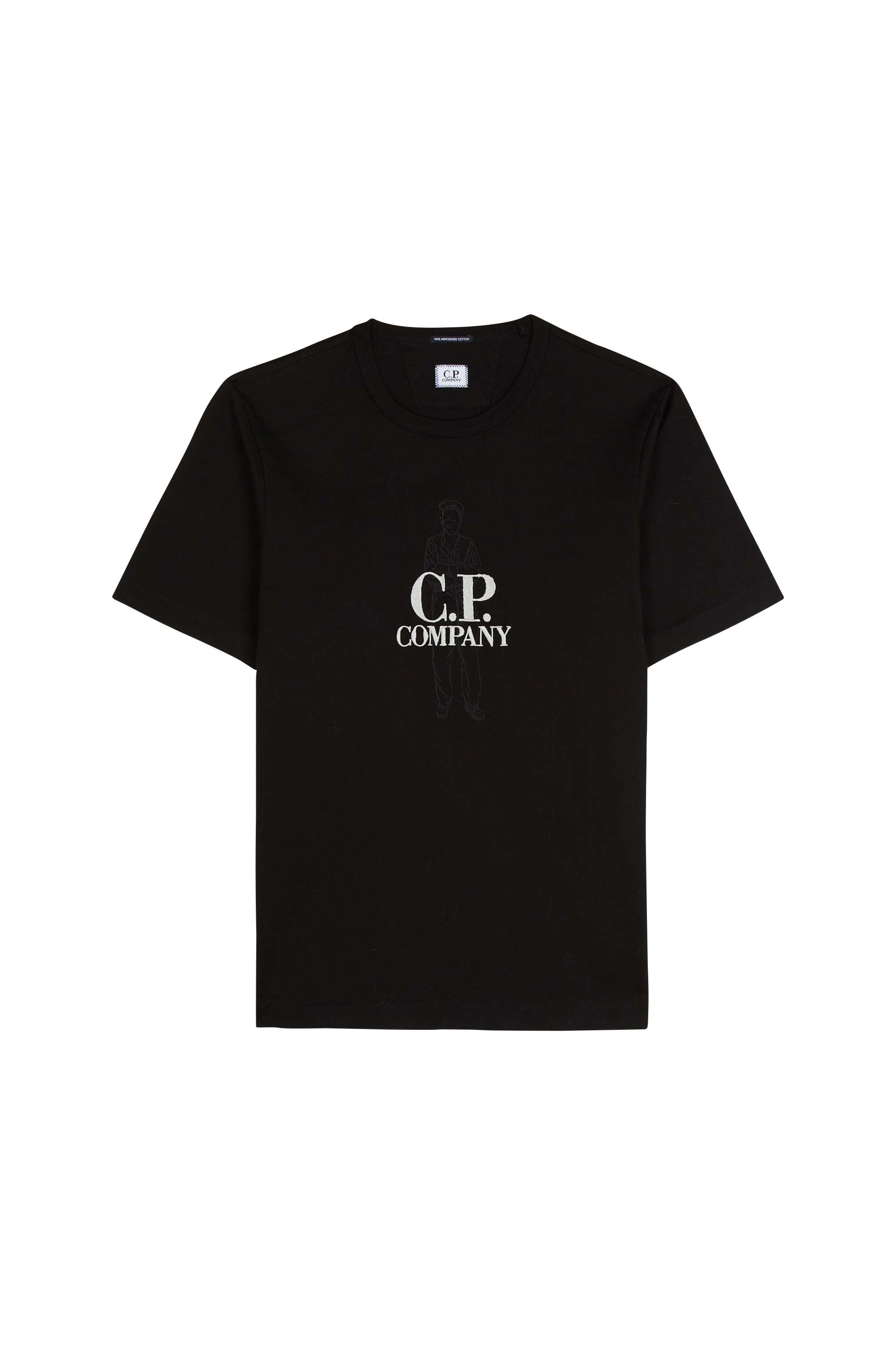 Regular-fit round-neck cotton T-shirt Black