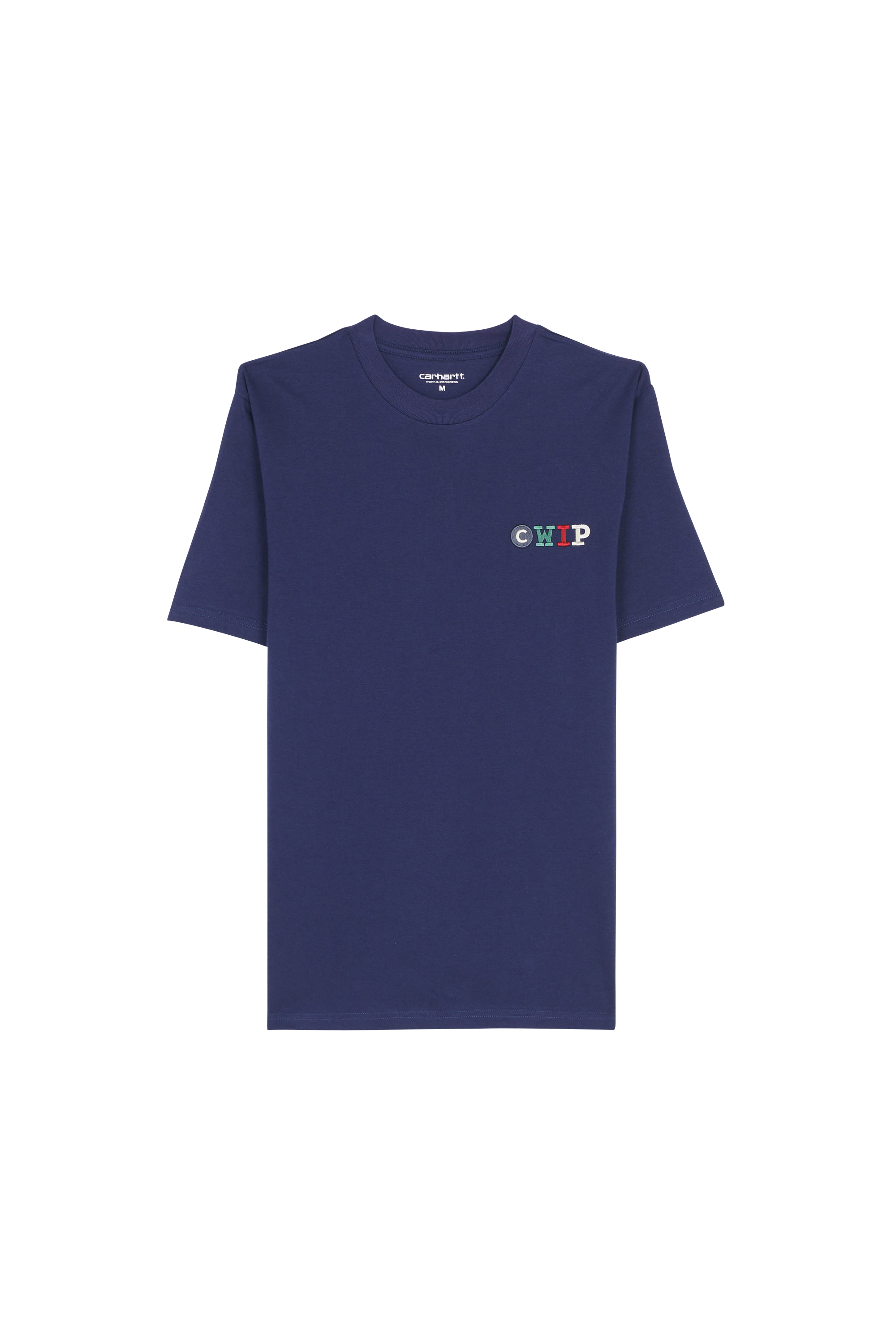 Regular-fit round-neck cotton T-shirt Blue