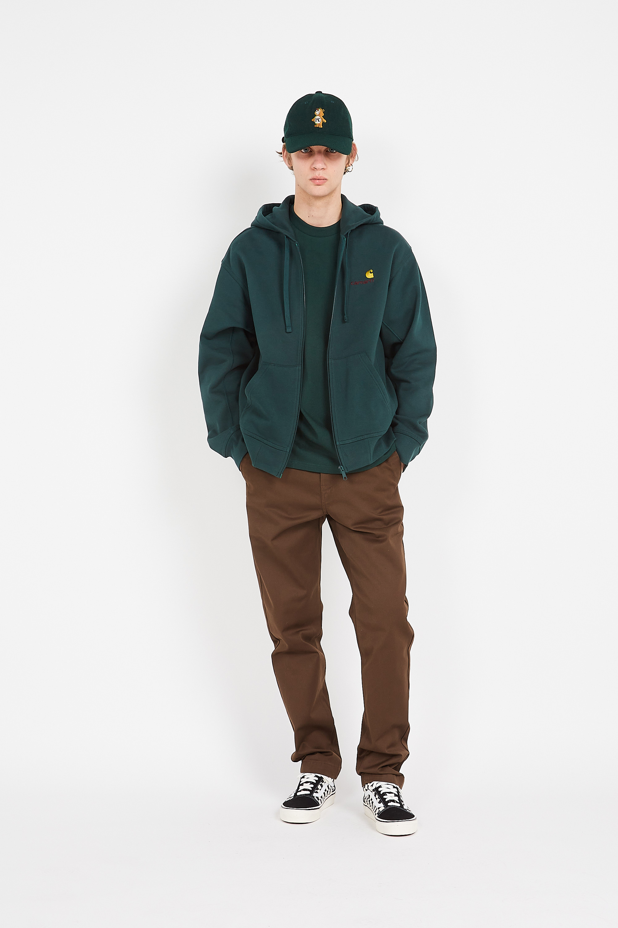 Hoodie zippé Vert