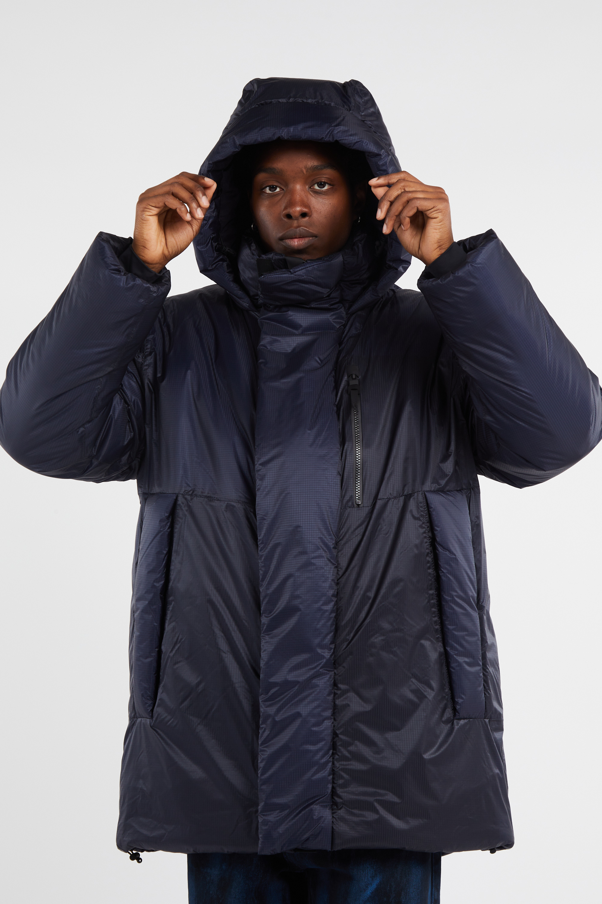Lightweight quilted padded jacket with high neck Blue