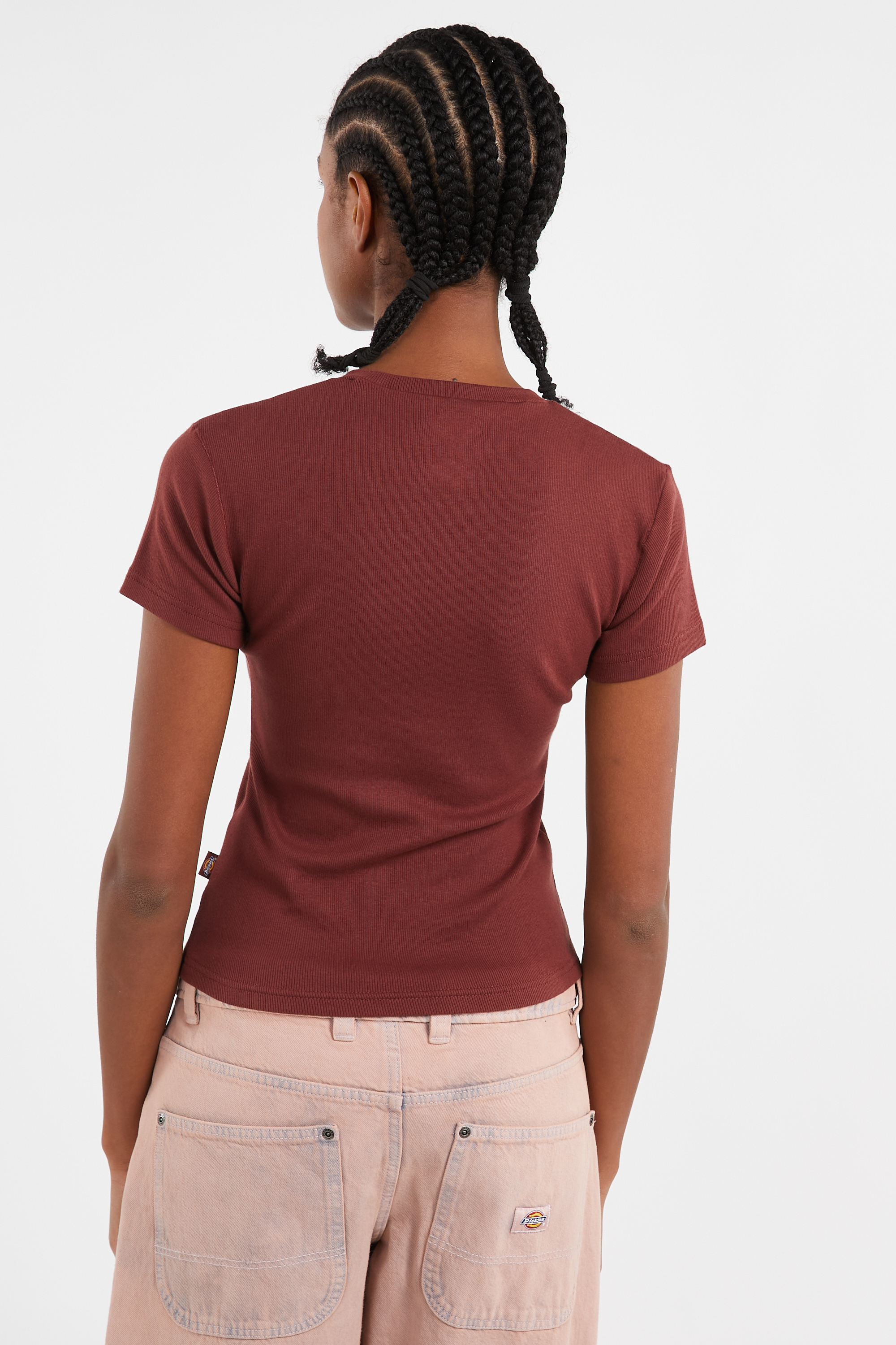 Regular-fit round-neck cotton T-shirt Burgundy