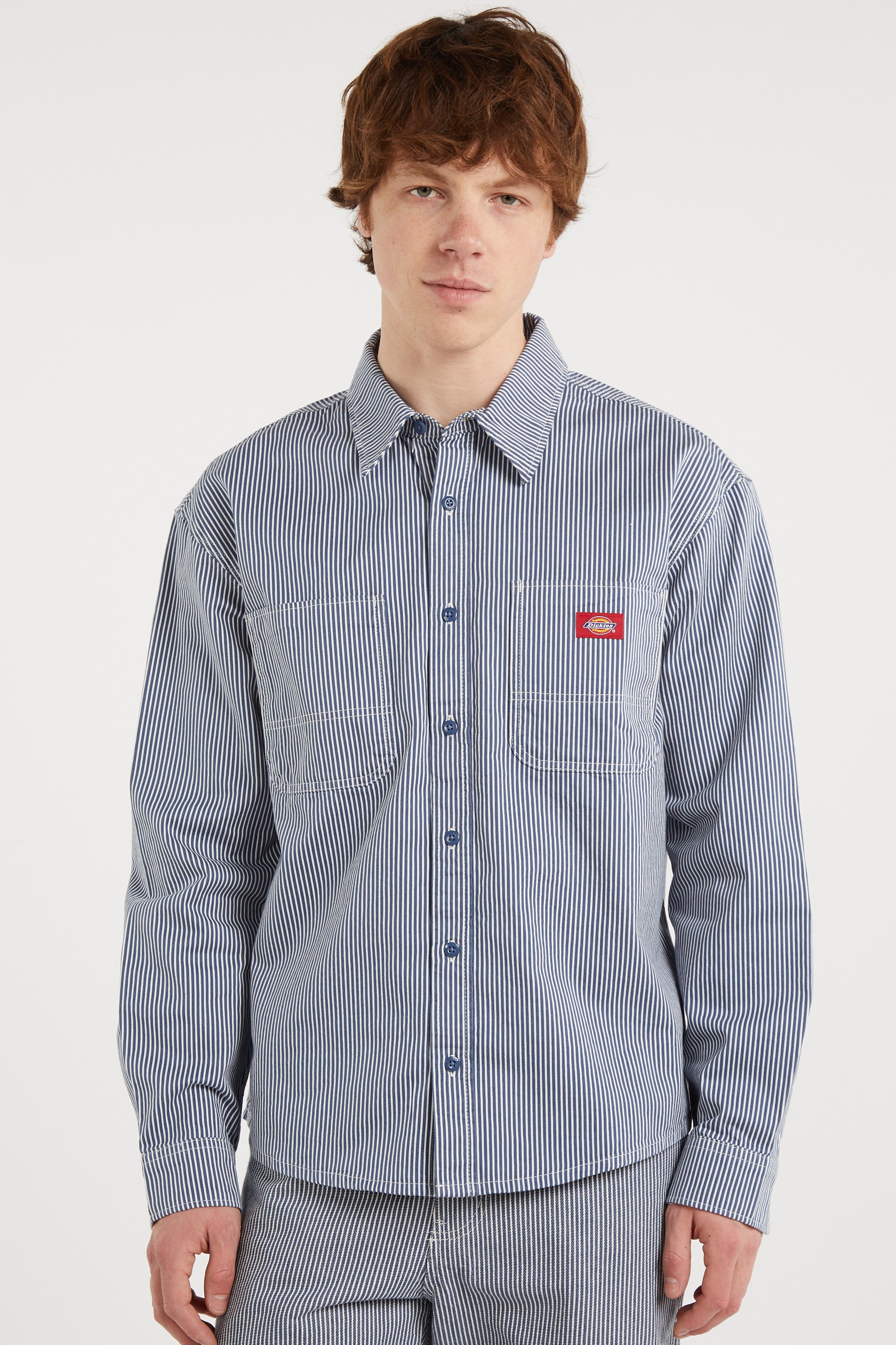 Straight Striped Shirt Blue