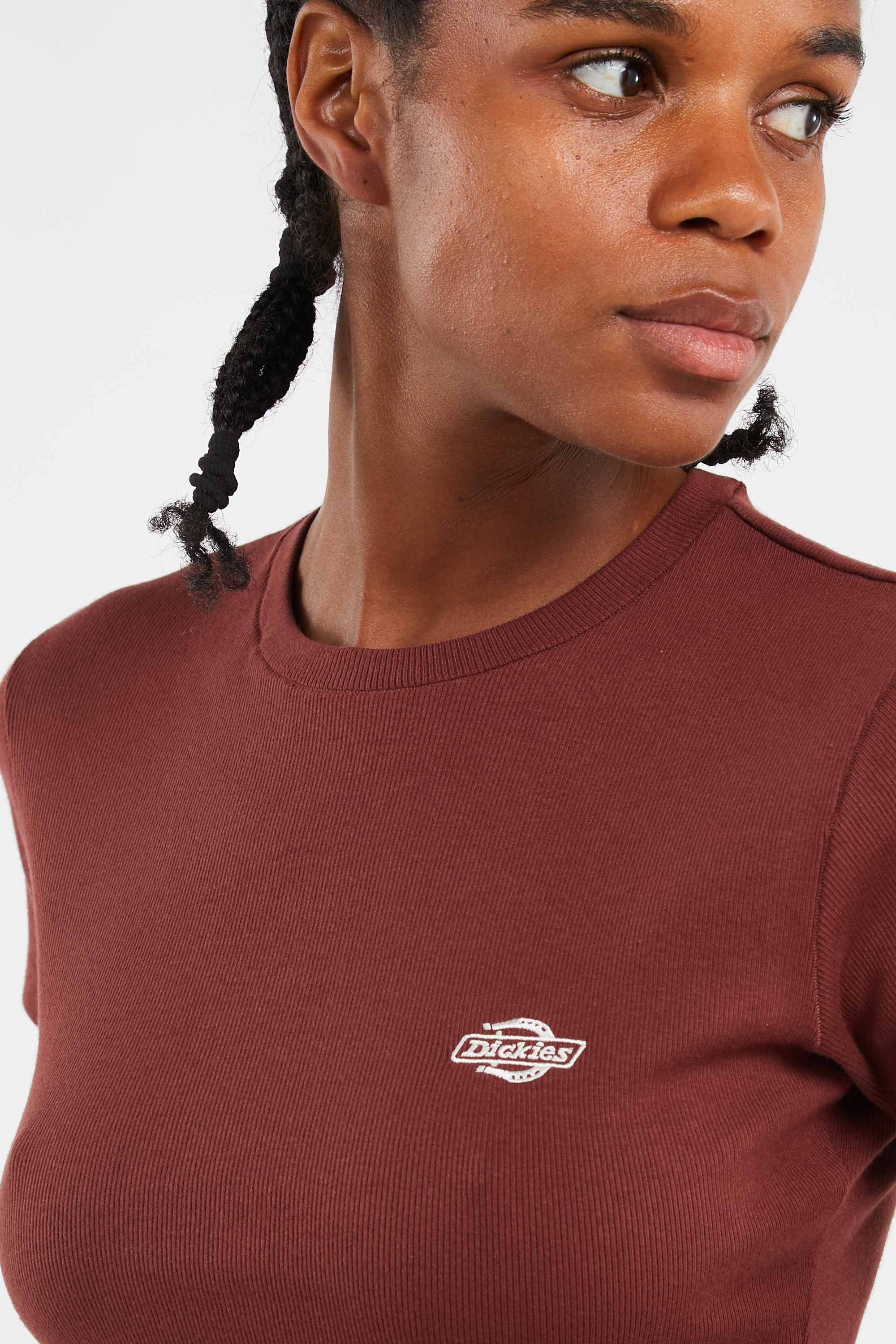 Regular-fit round-neck cotton T-shirt Burgundy