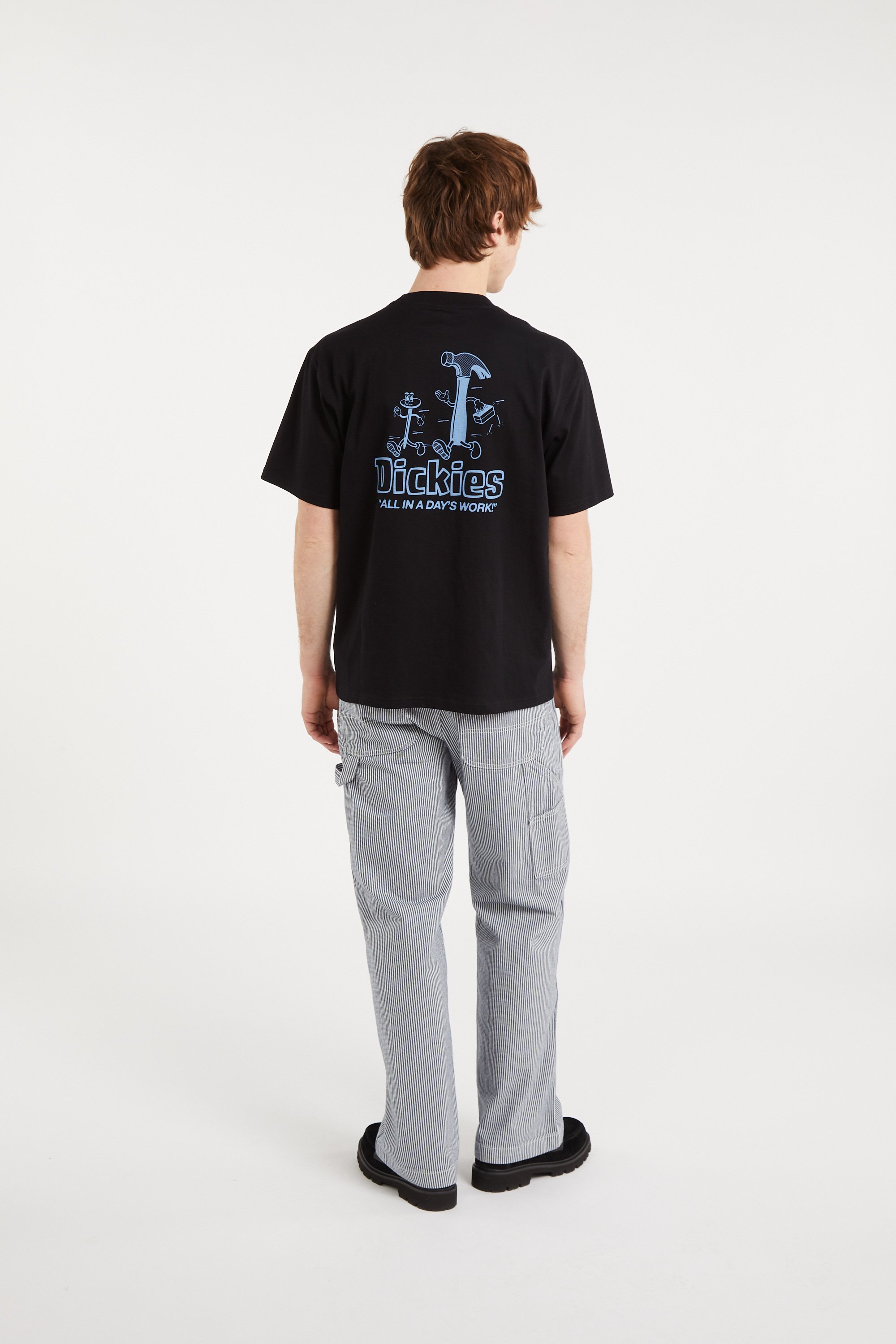 Regular-fit round-neck cotton T-shirt Black