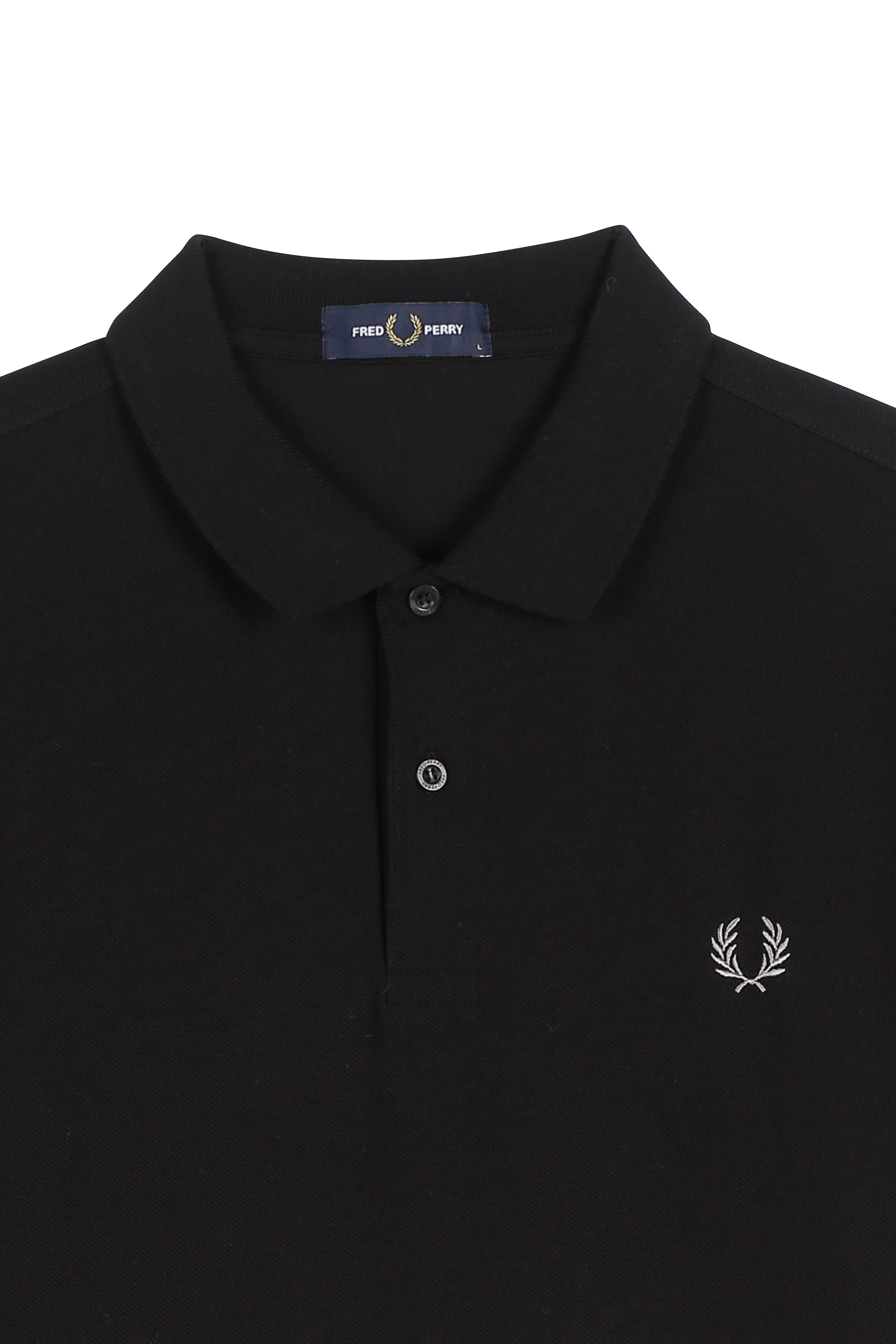 Regular-fit cotton piqué polo shirt Black