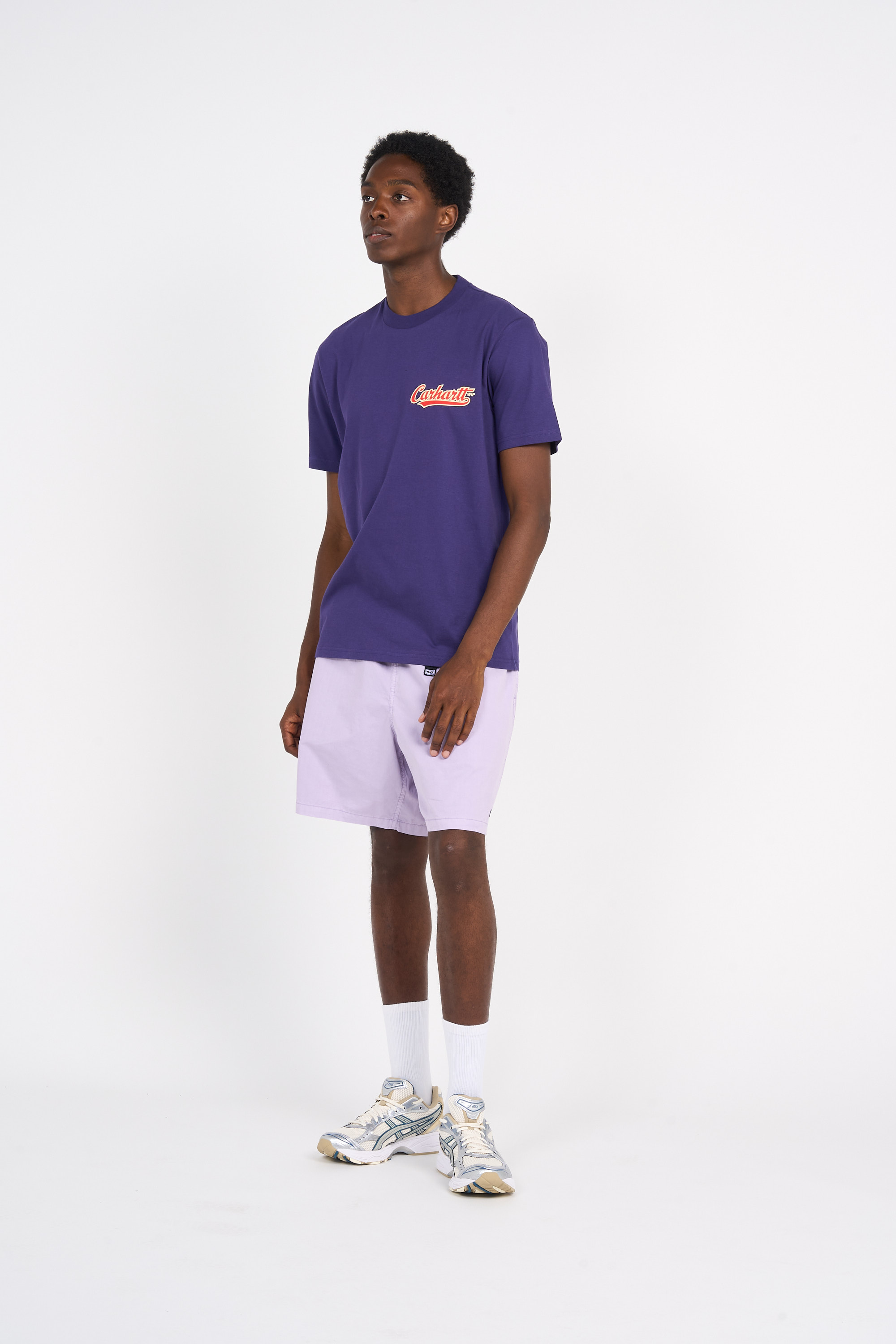 Regular-fit round-neck cotton T-shirt Purple