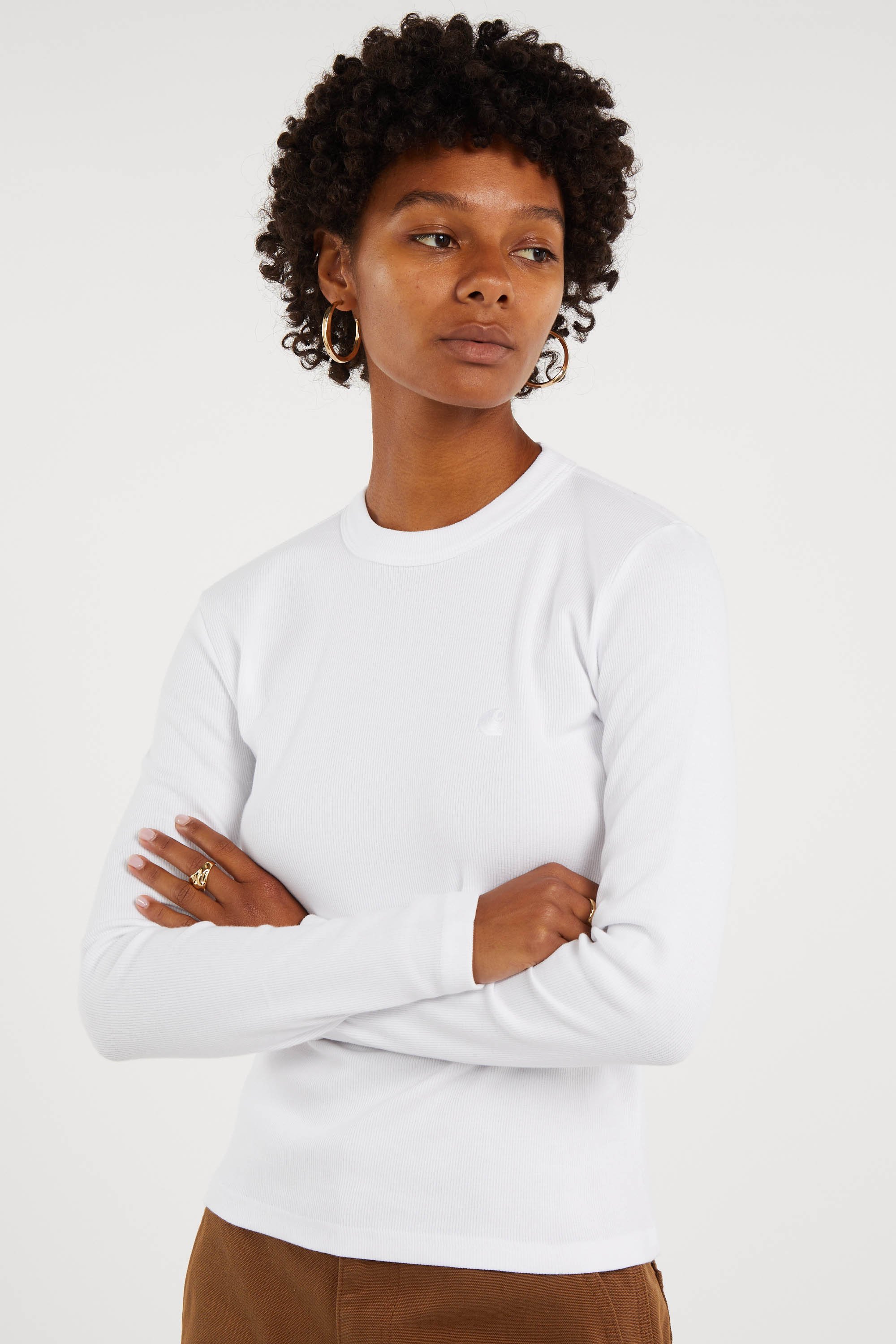 Regular-fit round-neck cotton T-shirt | White CARHARTT WIP Women