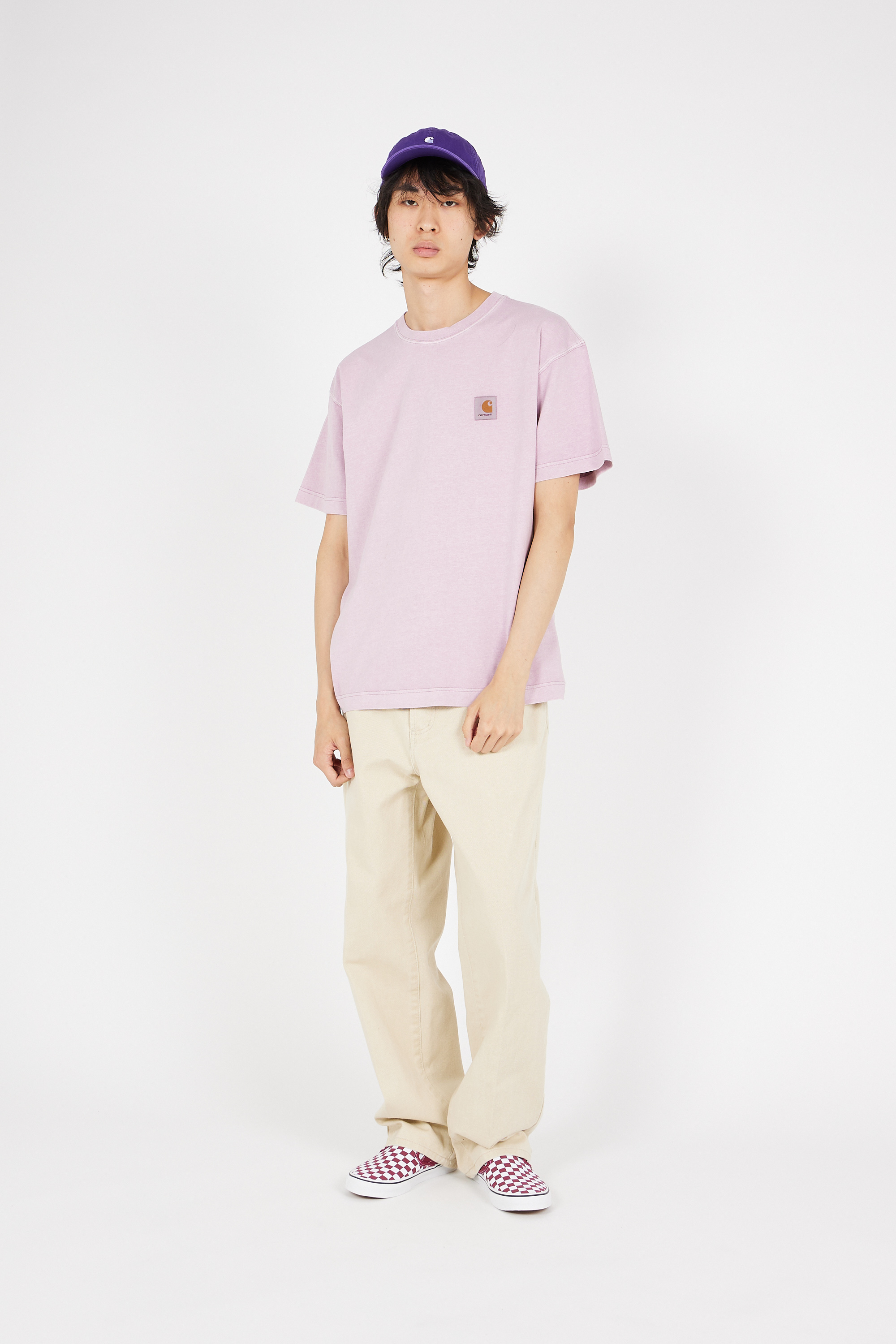 Regular-fit round-neck cotton T-shirt Pink