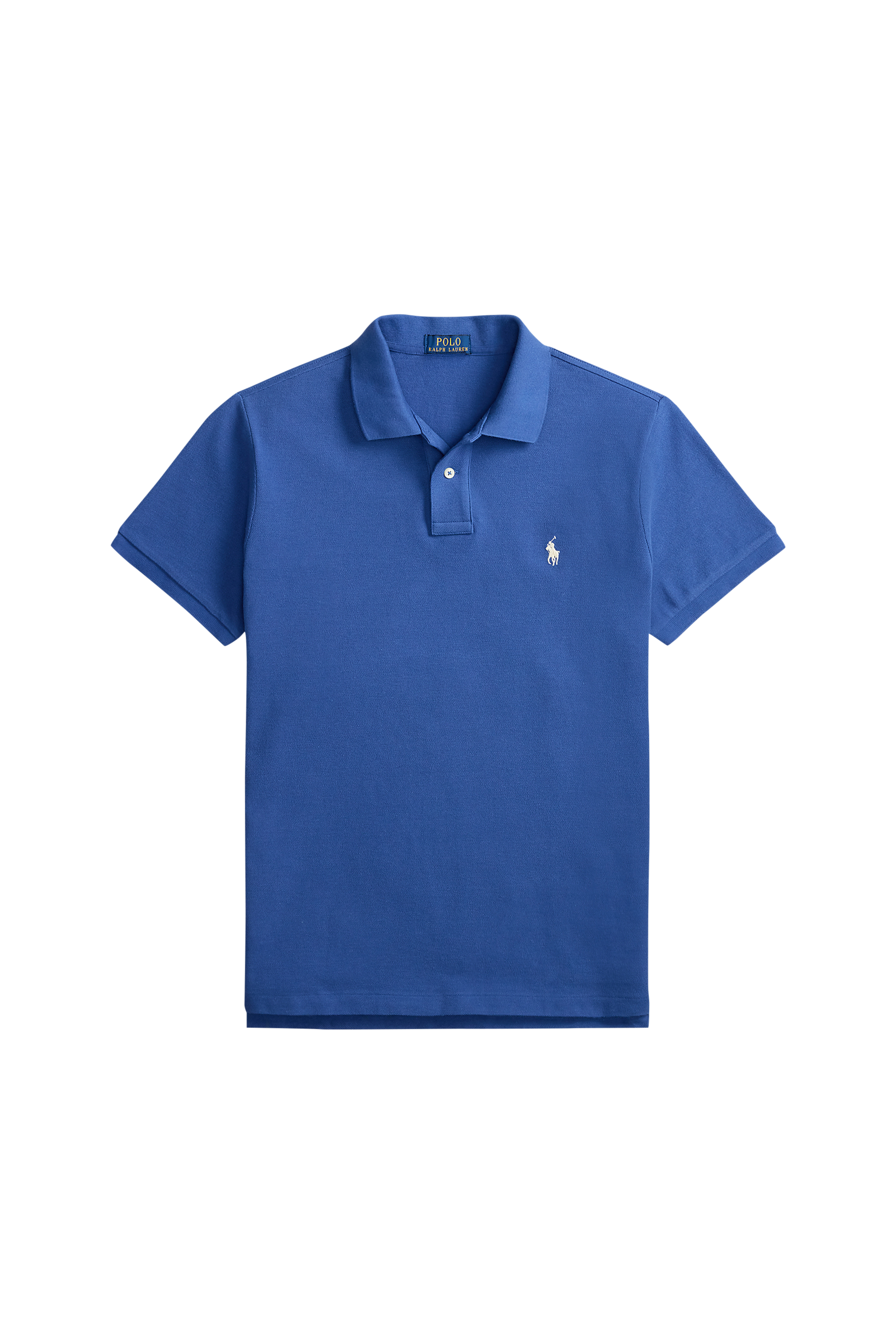 Cotton polo shirt  Dusty azure/cream pp