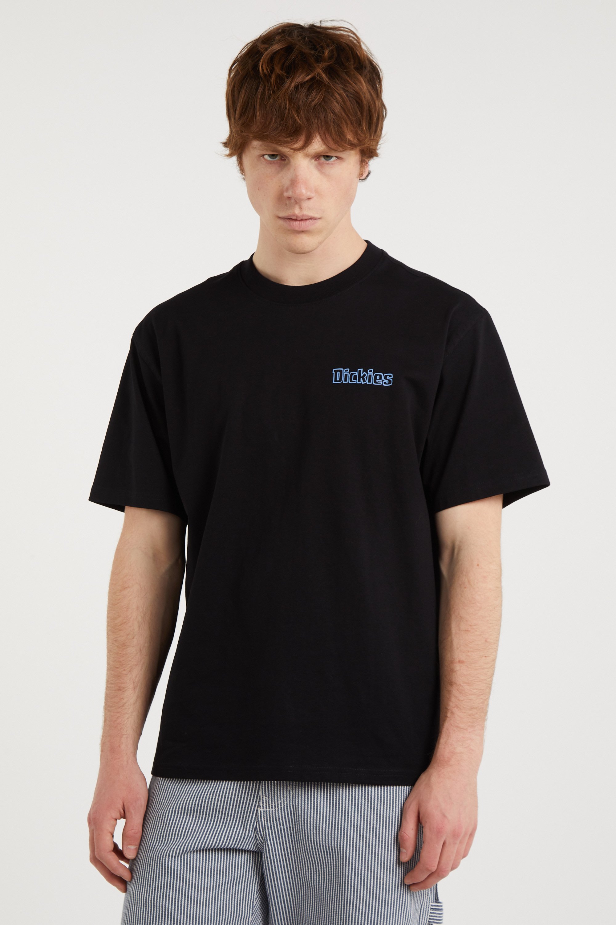 Regular-fit round-neck cotton T-shirt Black