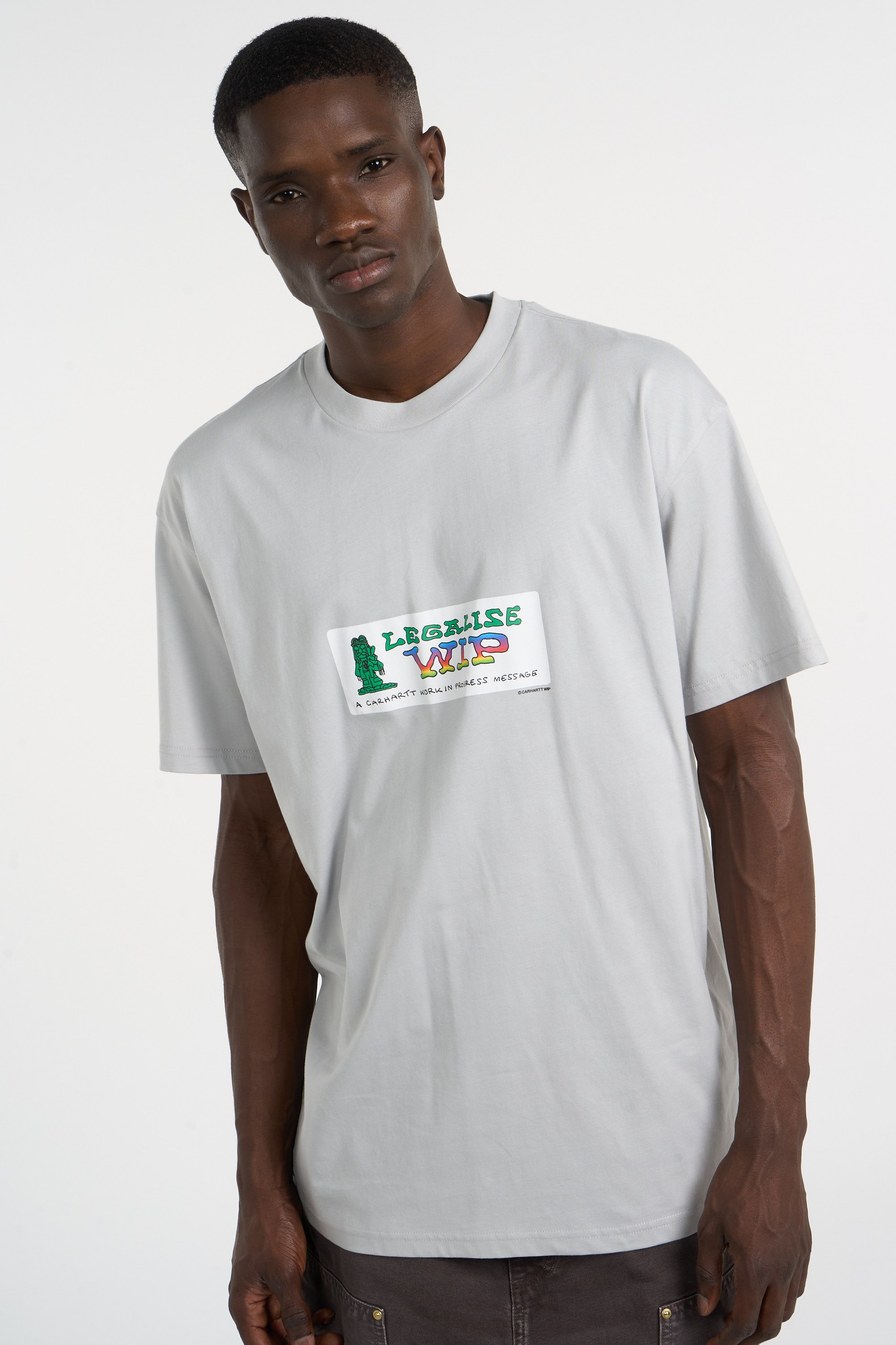 Regular-fit round-neck cotton T-shirt | Grey CARHARTT WIP Men