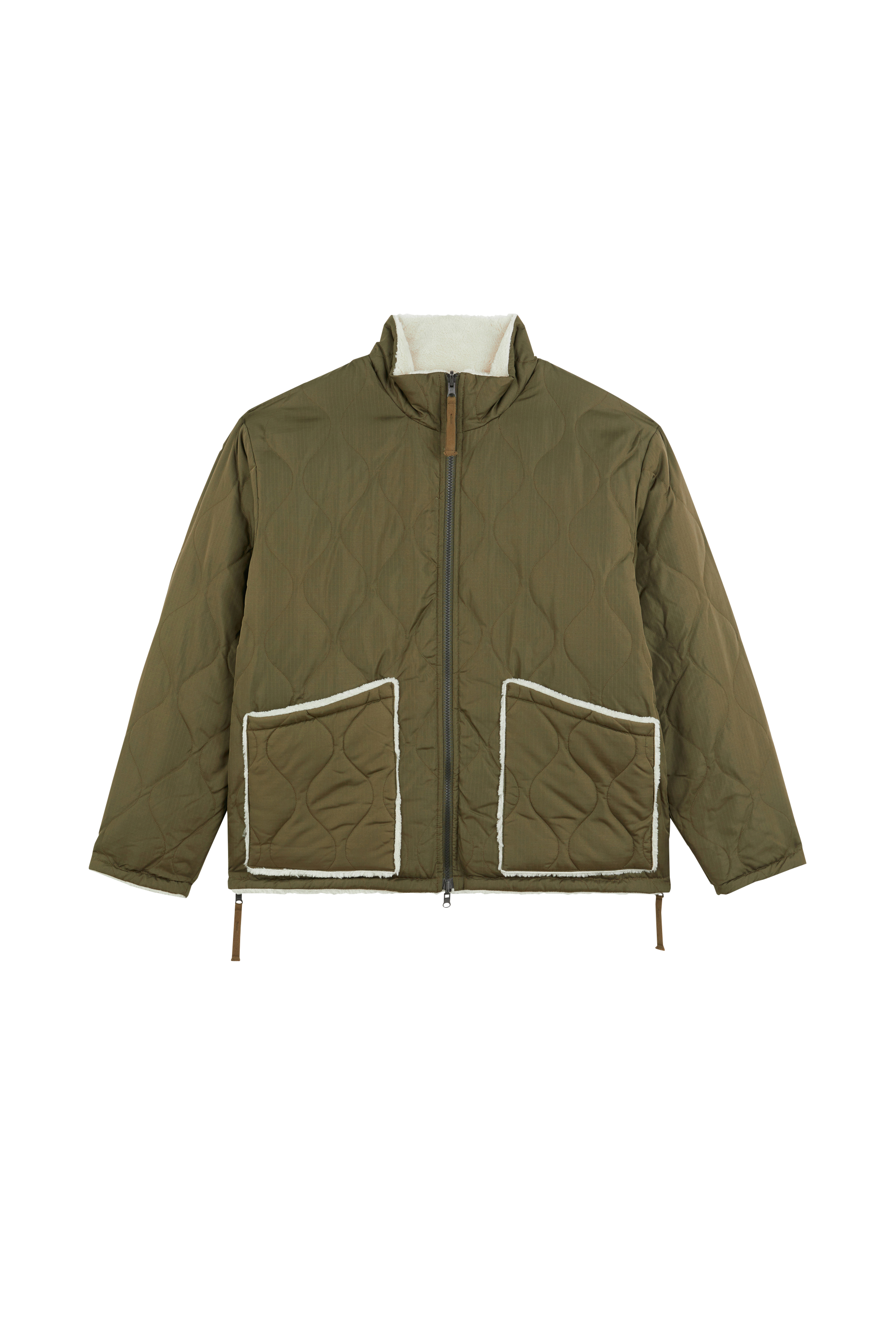 Veste MILITARY RIVERSIBLE "HI NECK" DOWN D. olivexcream