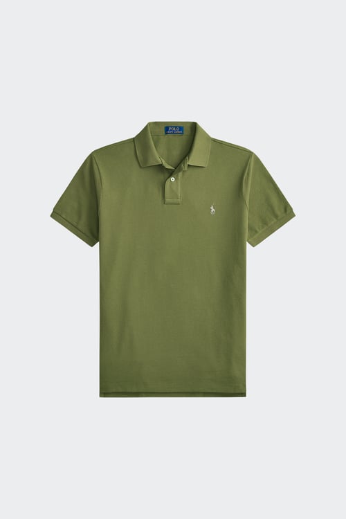 Polo - Polo slim-fit en coton - Taille M Kaki