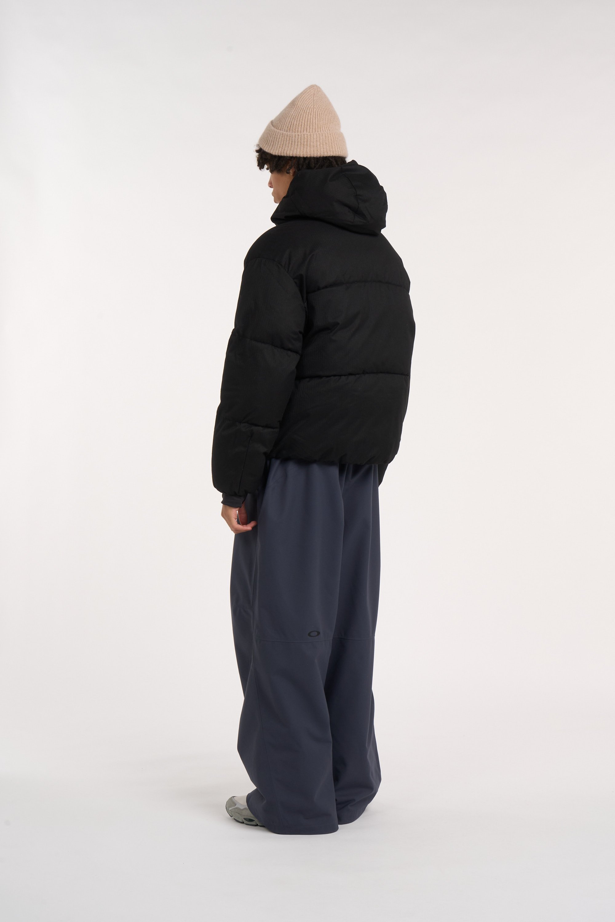 Zipped high-neck colorblock padded jacket with hood | Black OAKLEY Men