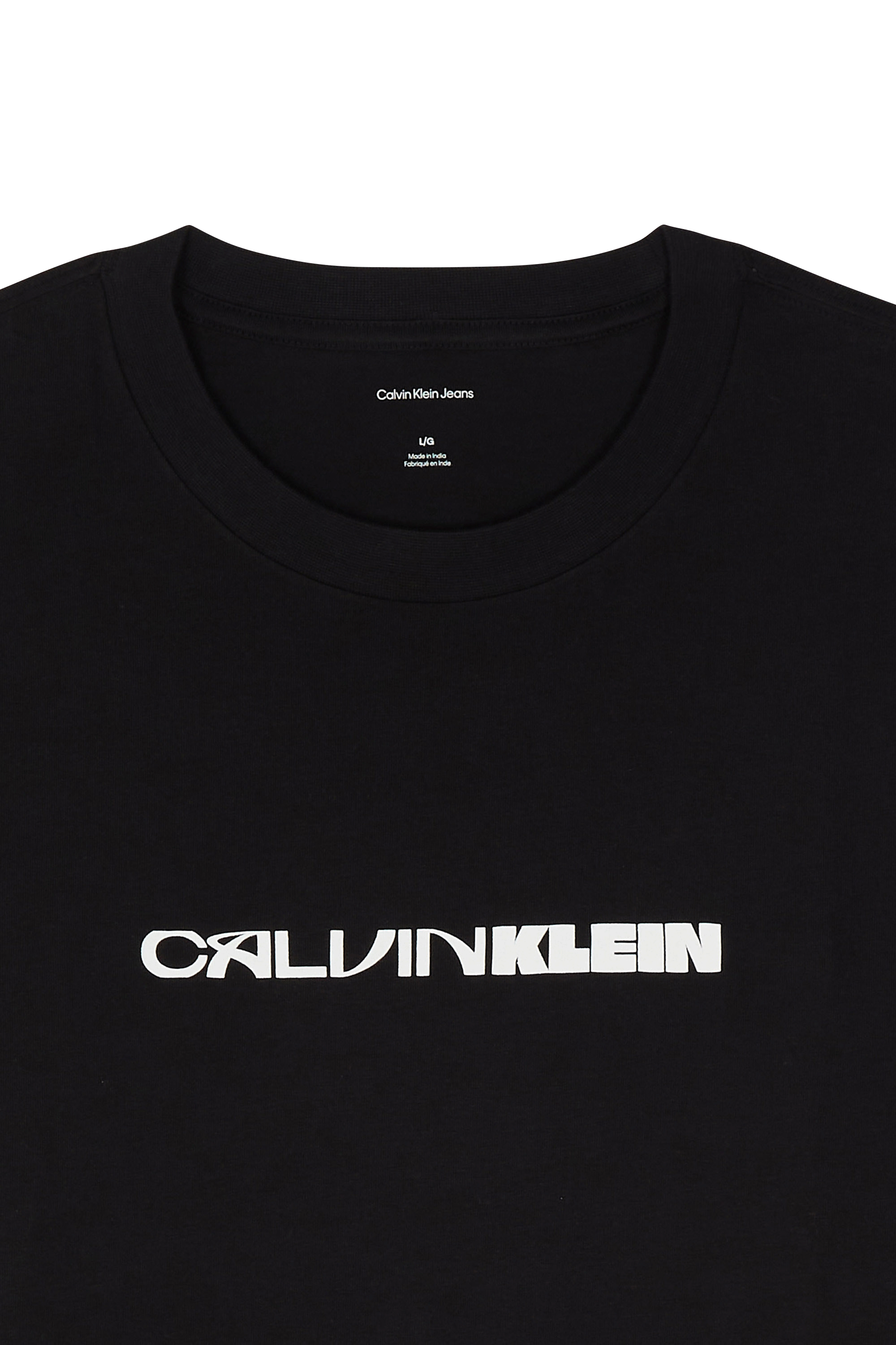 Regular-fit round-neck cotton T-shirt Black