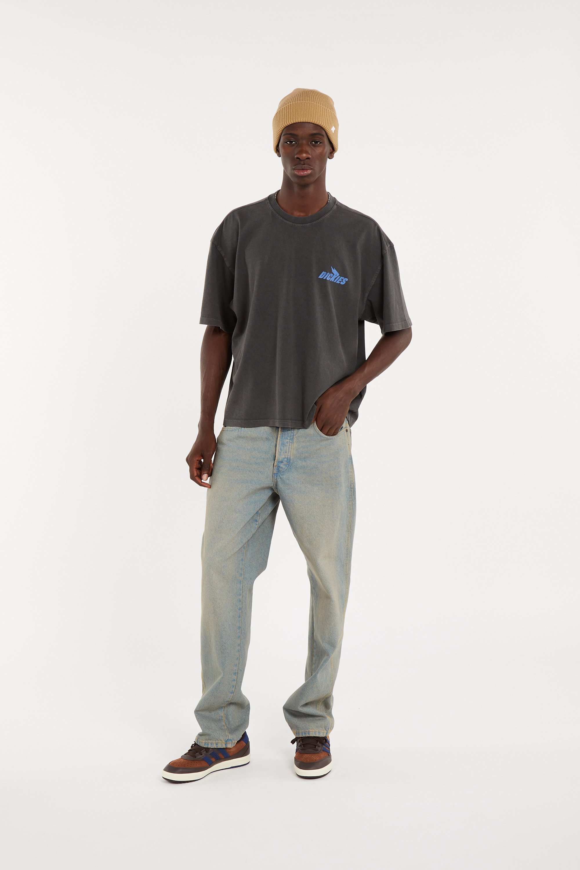 Regular-fit round-neck cotton T-shirt DICKIES Black