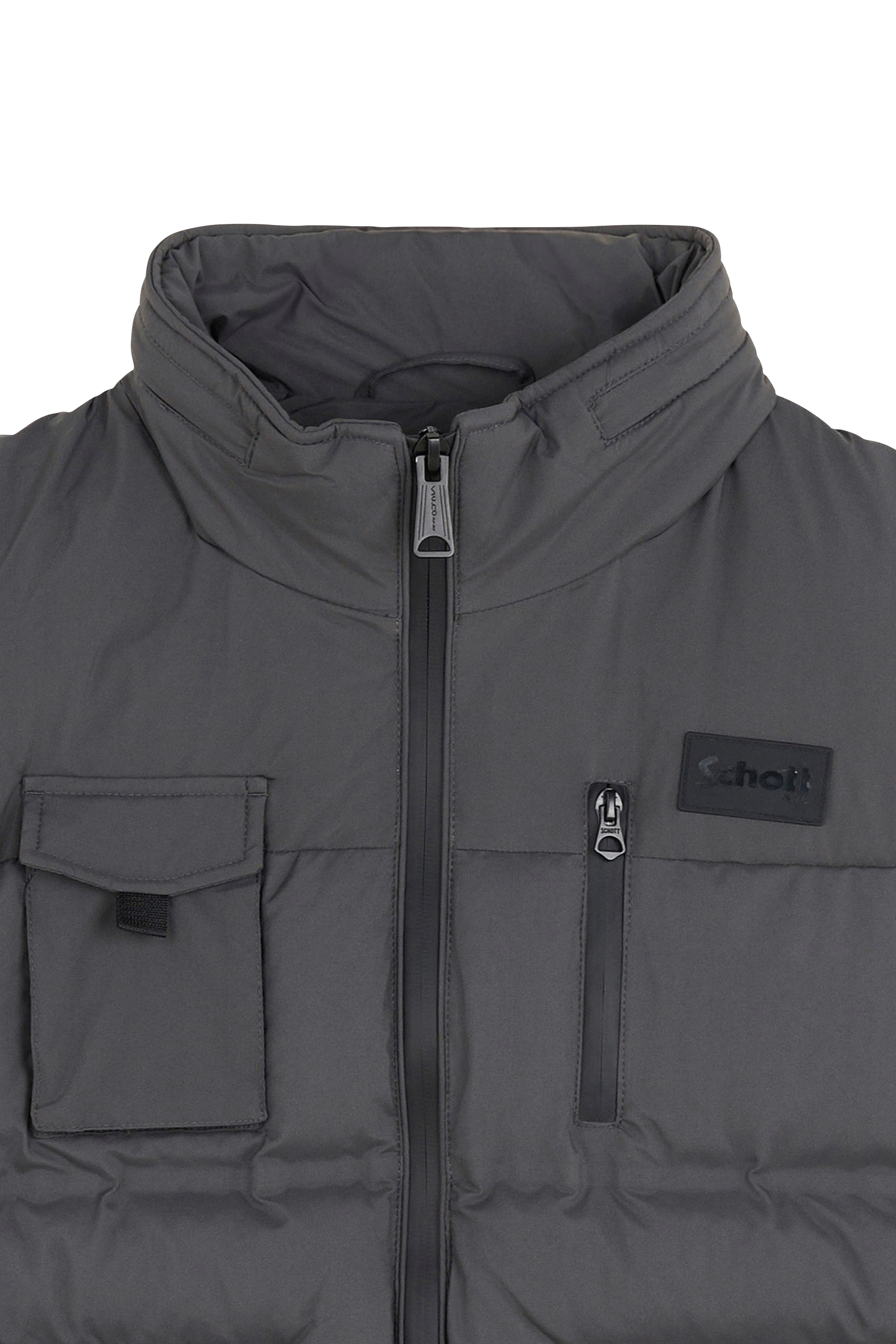 Lightweight quilted padded jacket with high neck Grey