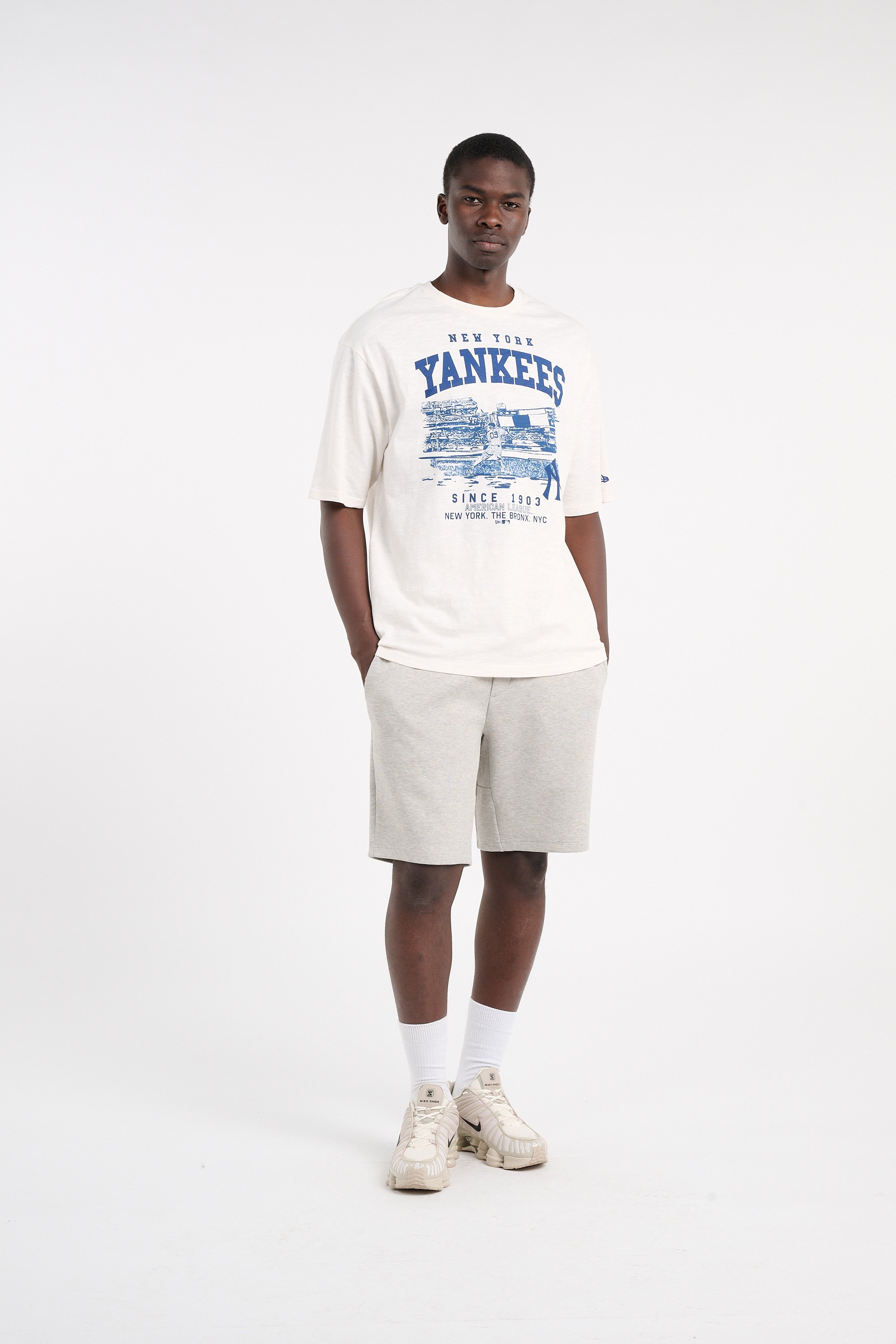 Regular-fit round-neck cotton T-shirt NEW ERA Beige