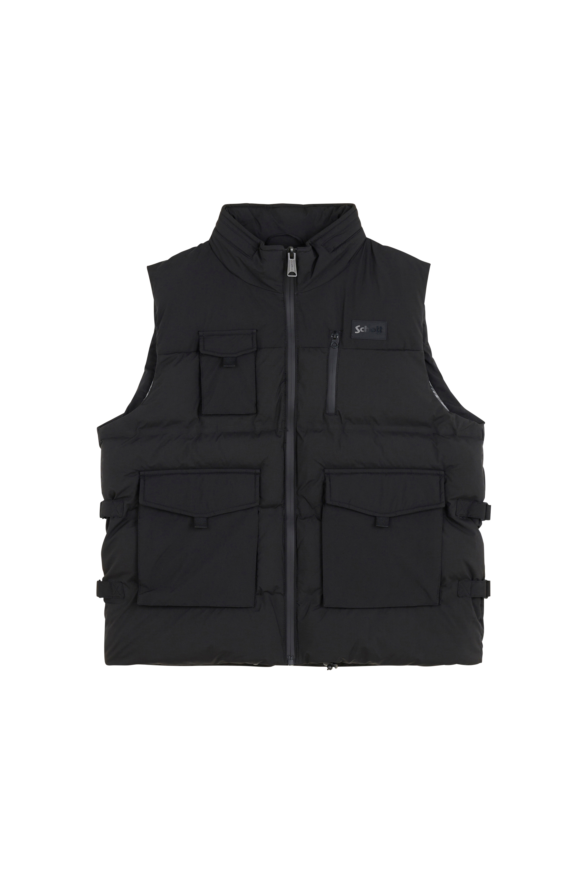 Lightweight quilted padded jacket with high neck Black