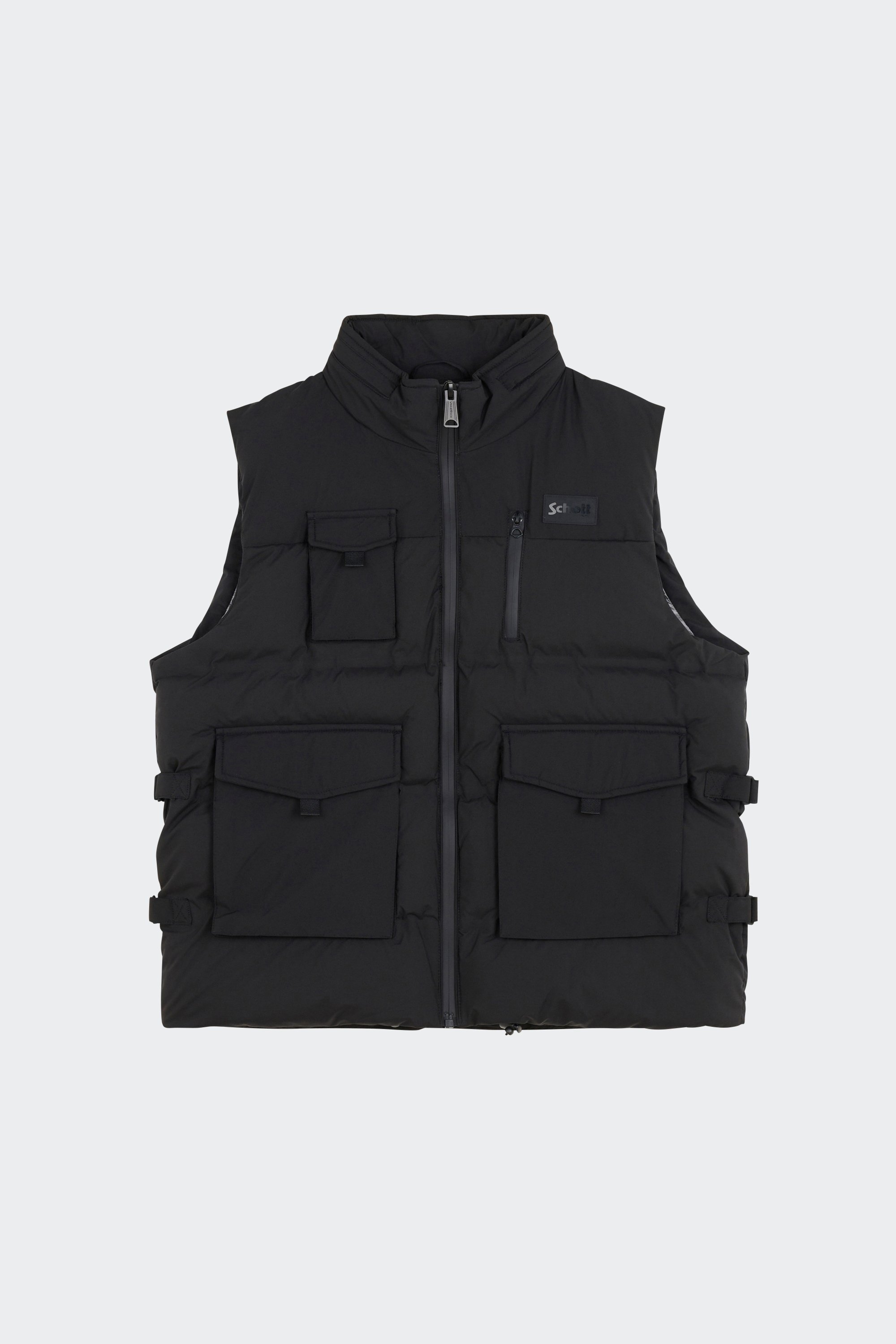 Lightweight quilted padded jacket with high neck | Black by SCHOTT Lightweight quilted padded jacket with high neck Black