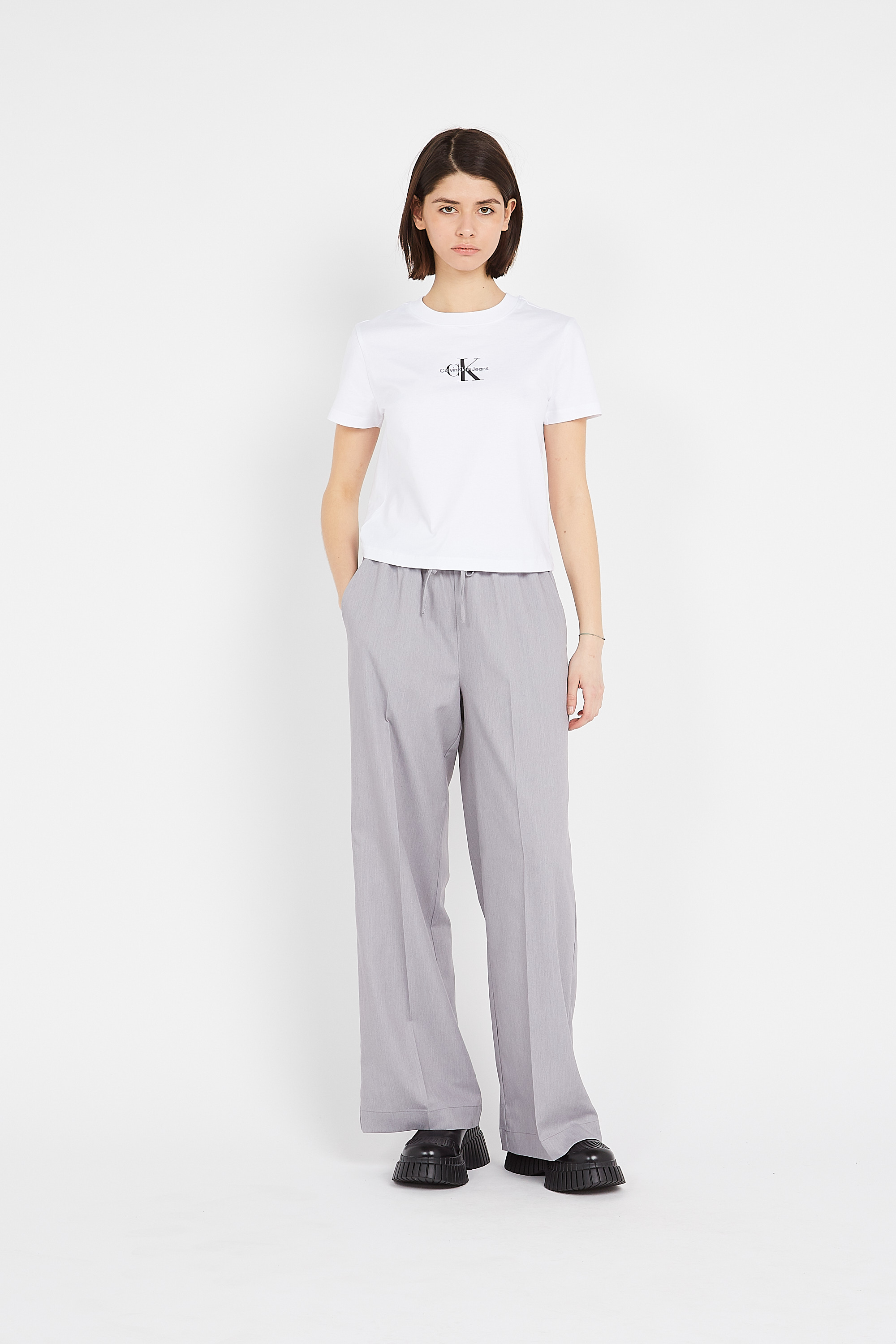 Regular-fit round-neck cotton T-shirt White
