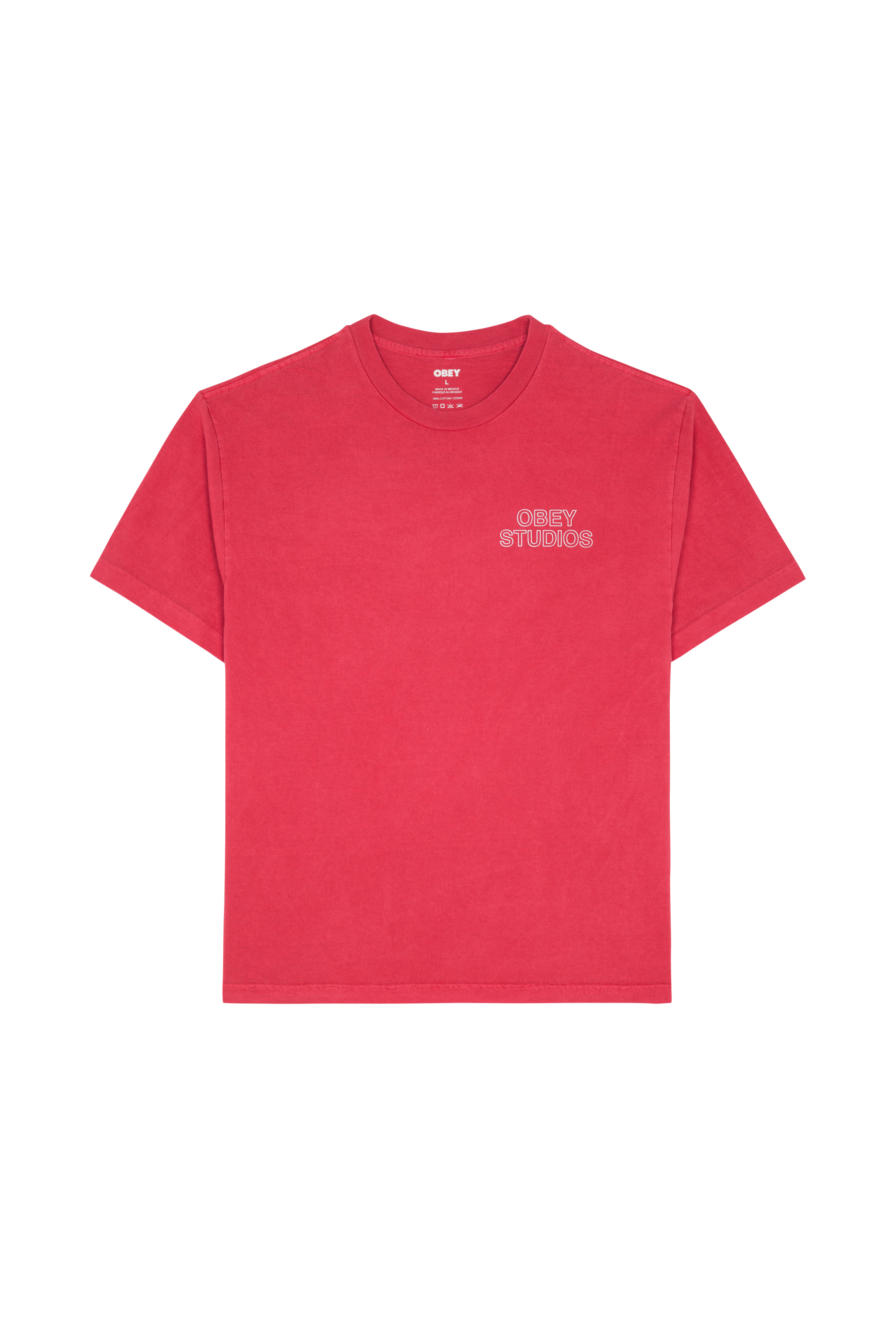 Regular-fit round-neck cotton T-shirt Pink