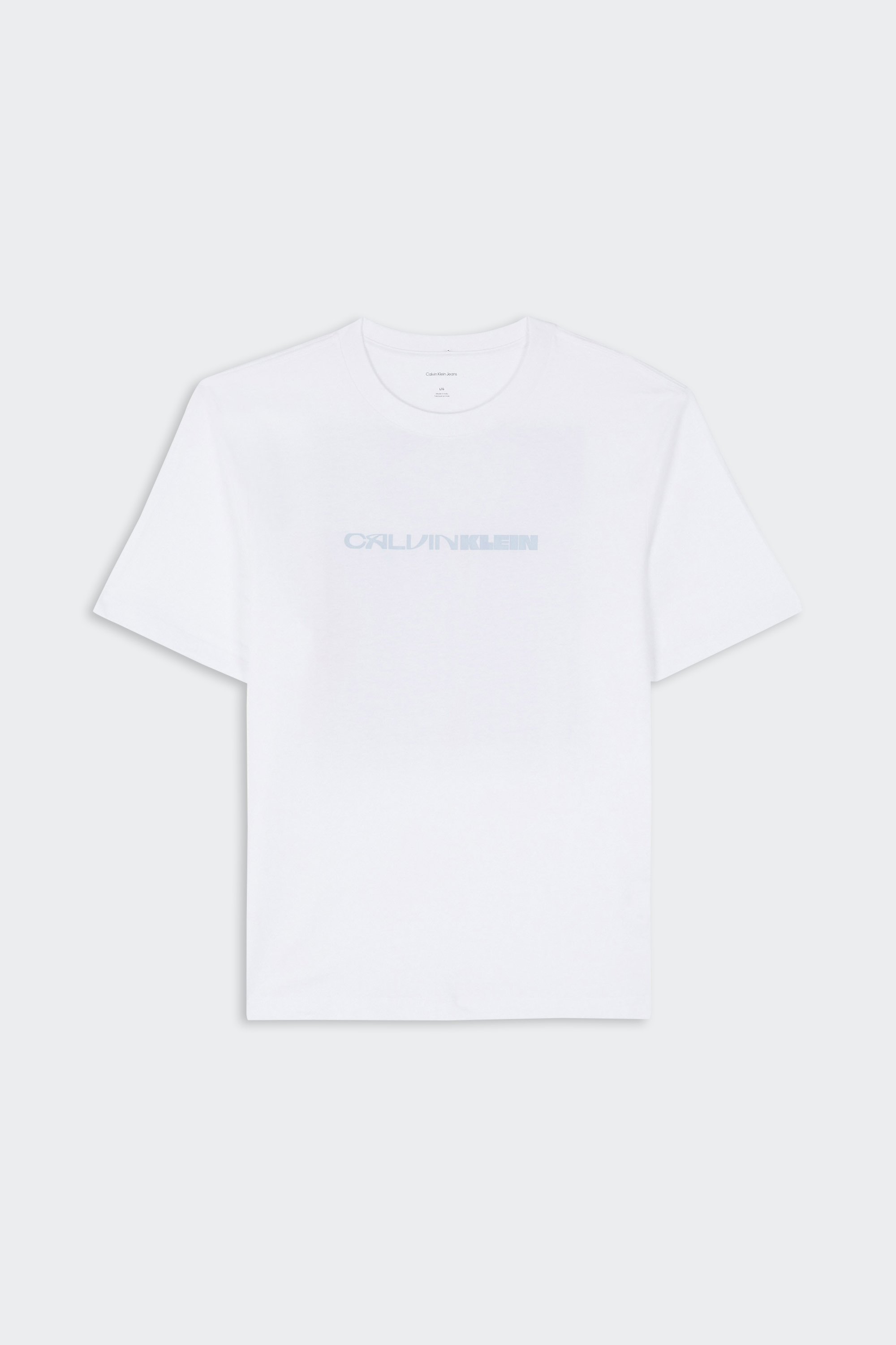 Regular-fit round-neck cotton T-shirt | White by CALVIN KLEIN Regular-fit round-neck cotton T-shirt White