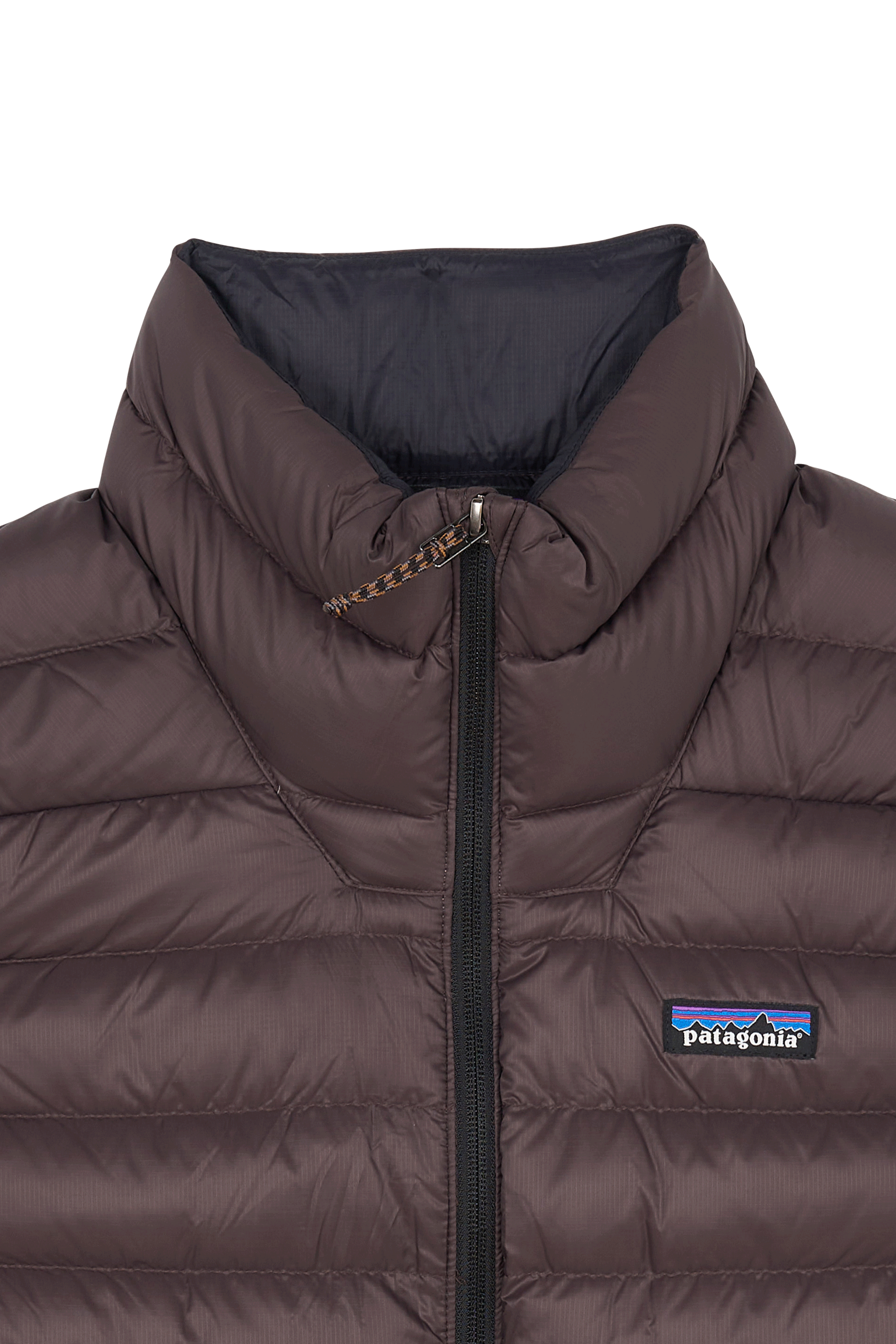 Zipped high-neck colorblock padded jacket with hood PATAGONIA Multicolored