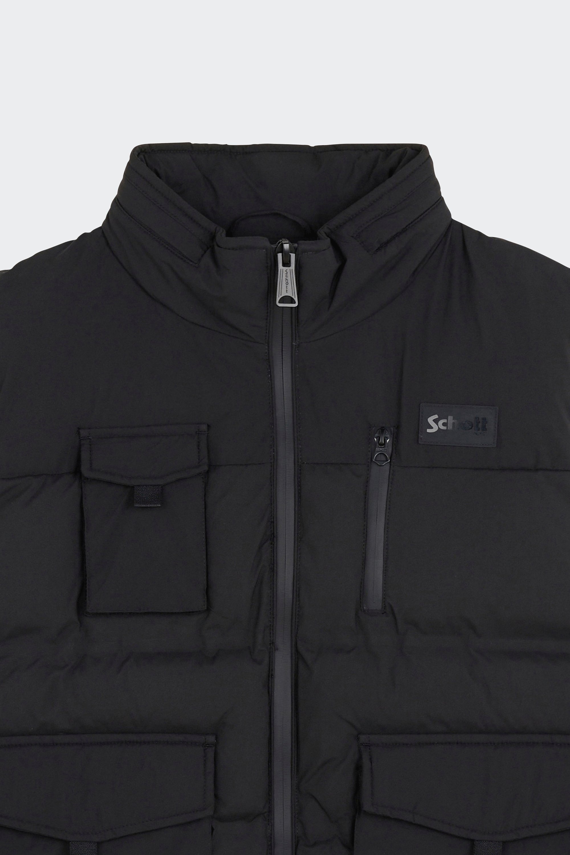 Lightweight quilted padded jacket with high neck | Black by SCHOTT Lightweight quilted padded jacket with high neck Black