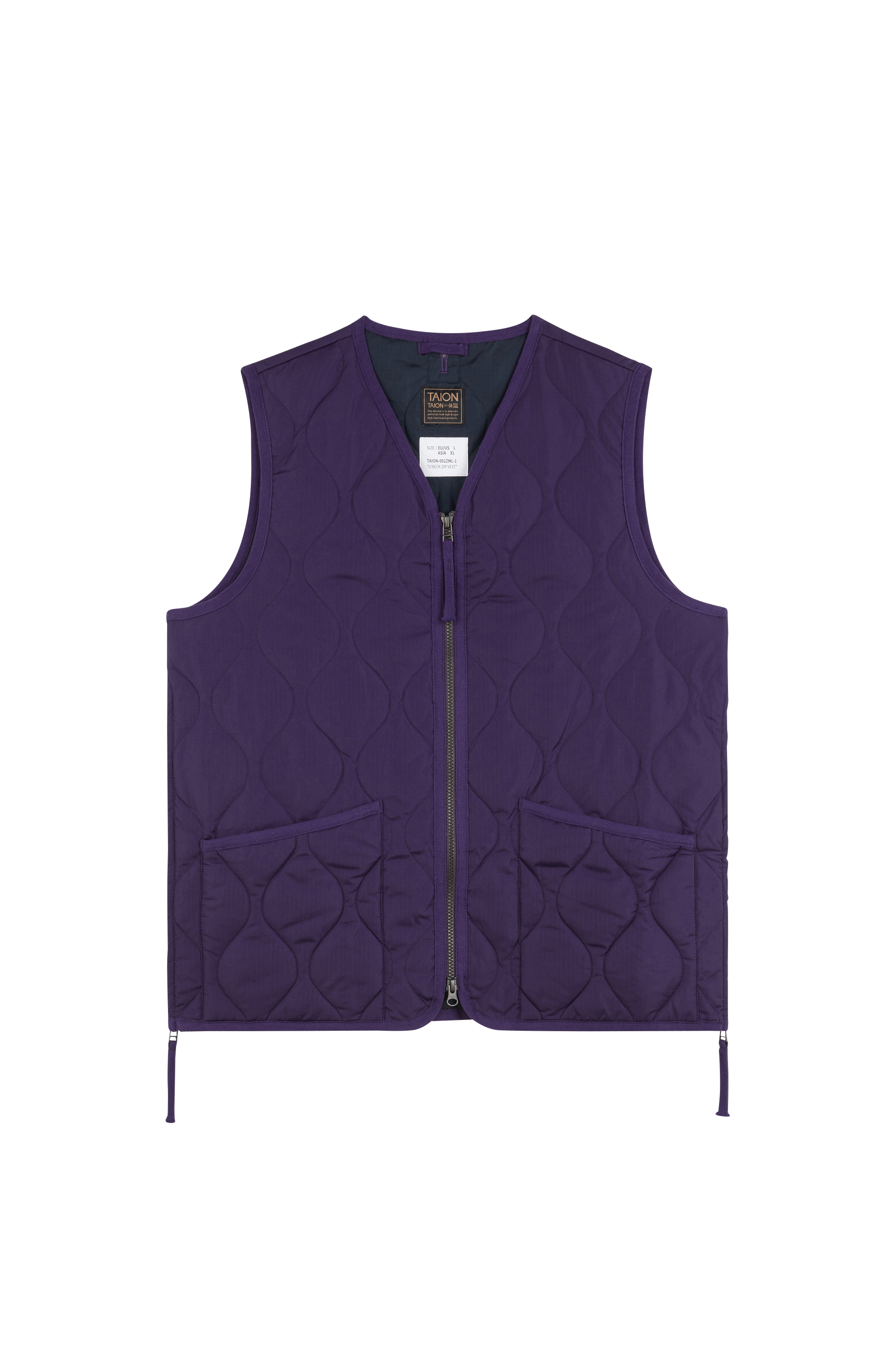 Lightweight quilted padded jacket with high neck Purple