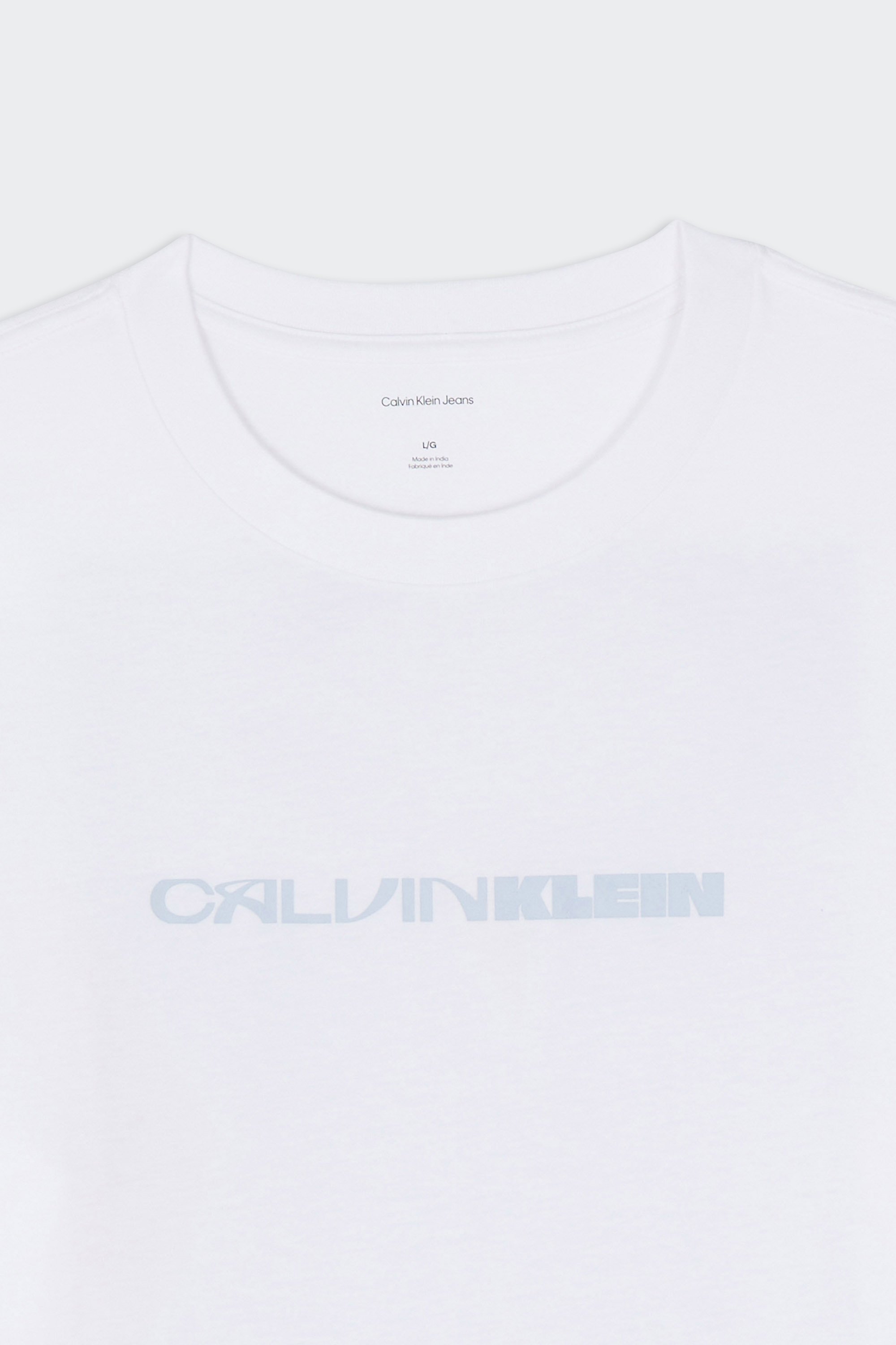 Regular-fit round-neck cotton T-shirt | White by CALVIN KLEIN Regular-fit round-neck cotton T-shirt White