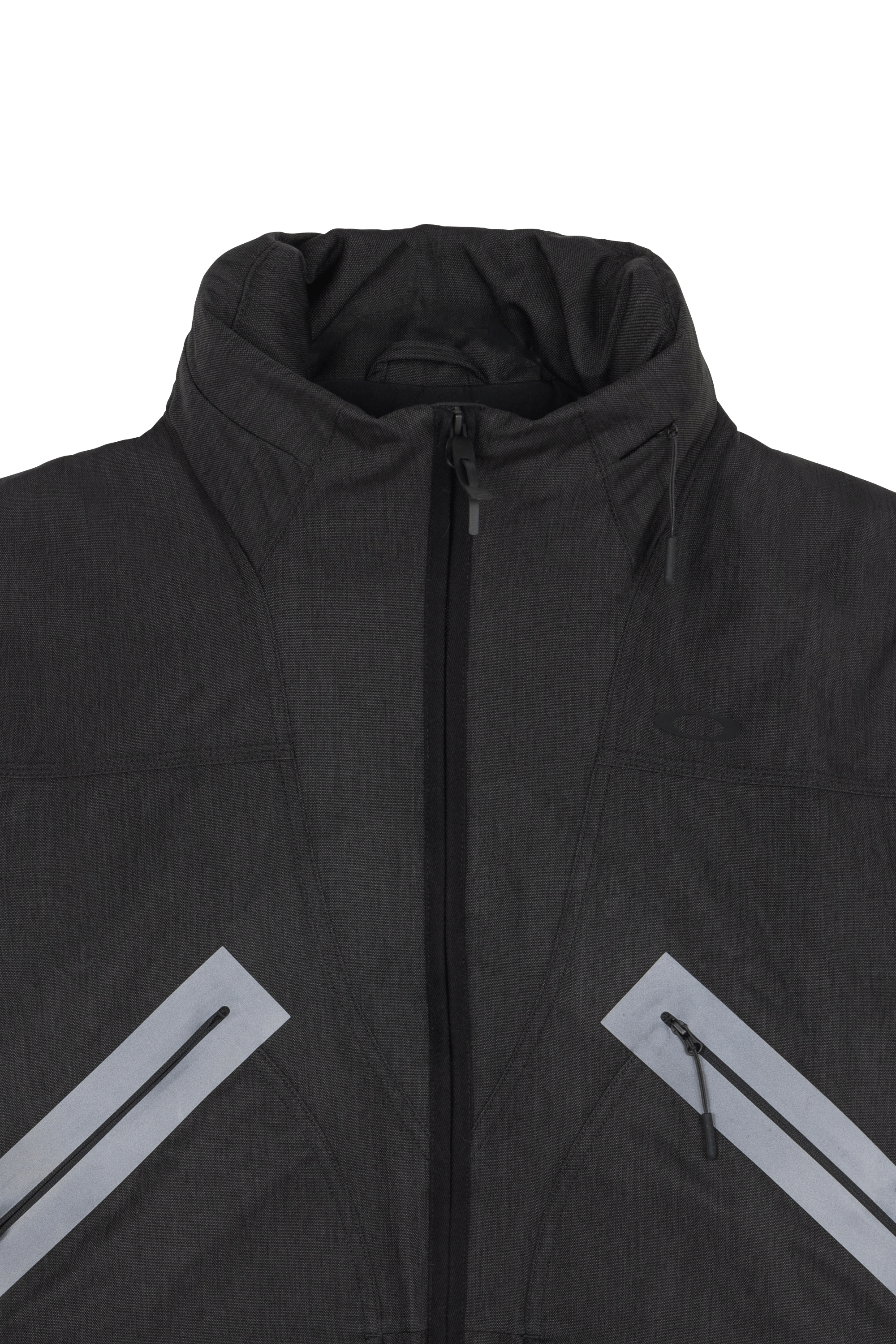 Zipped high-neck colorblock padded jacket with hood | Black OAKLEY Men